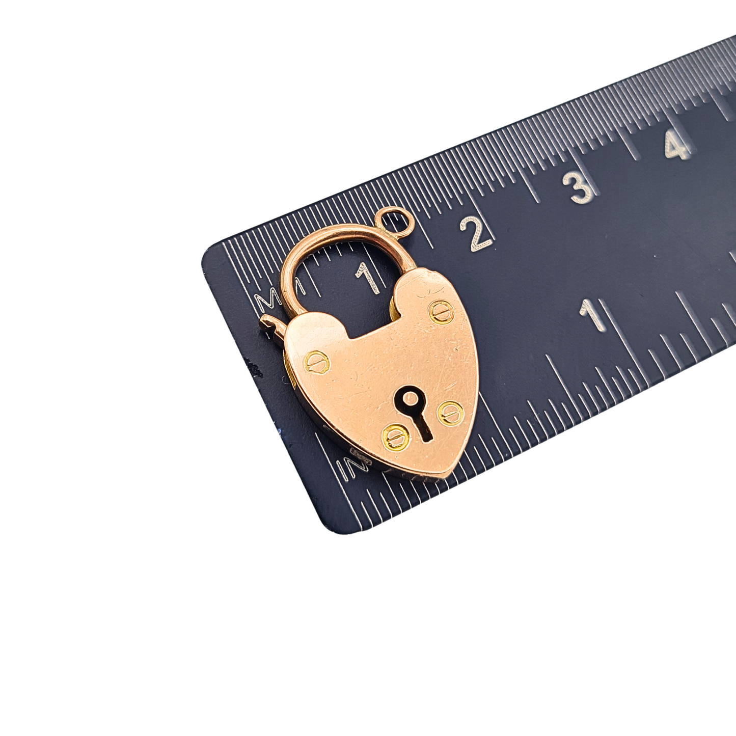 Antique 9ct Gold Heart Padlock Clasp,Rose Gold Clip For Necklace or Bracelet
