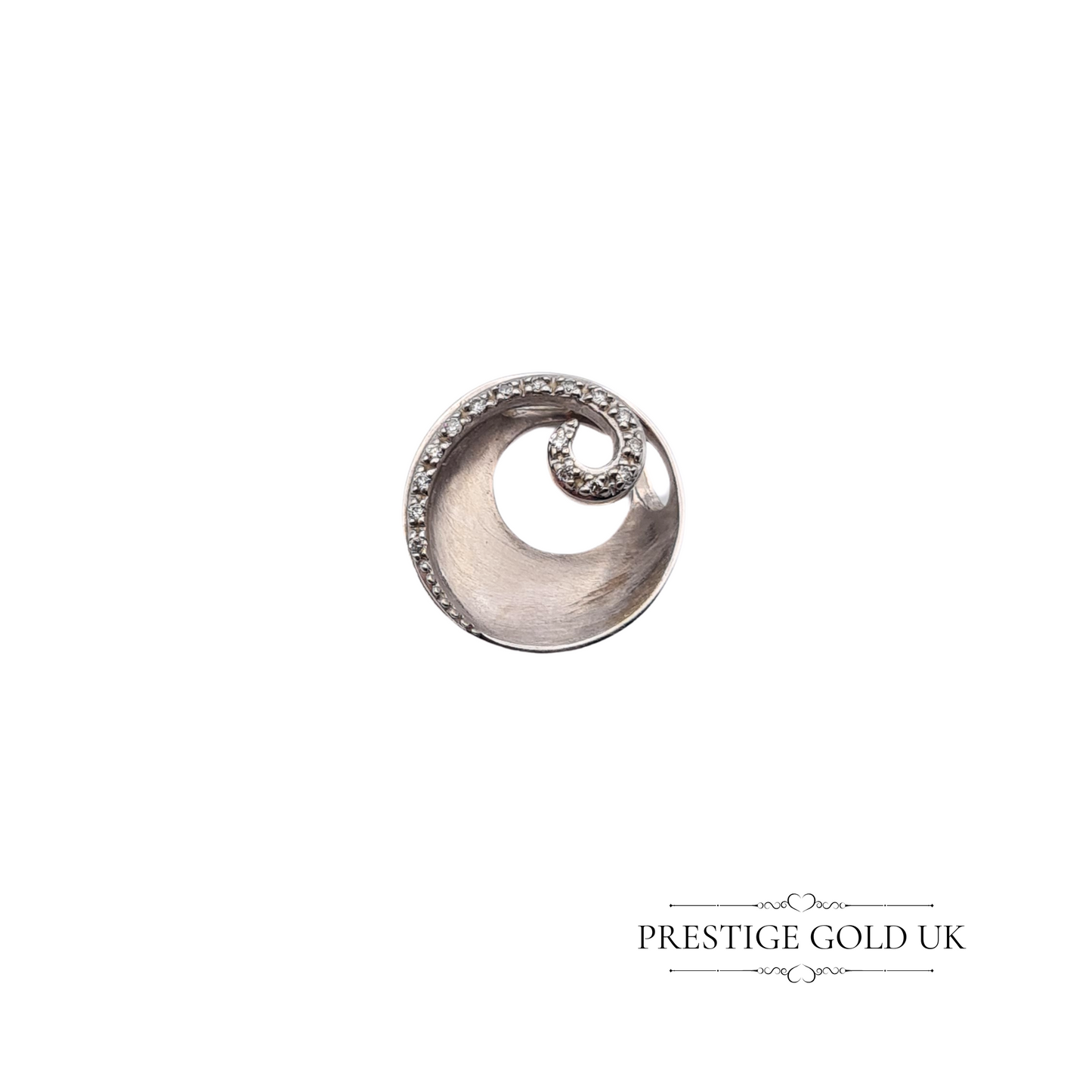 Vintage 9ct White Gold Diamond Slider Pendant, Circa 1980s