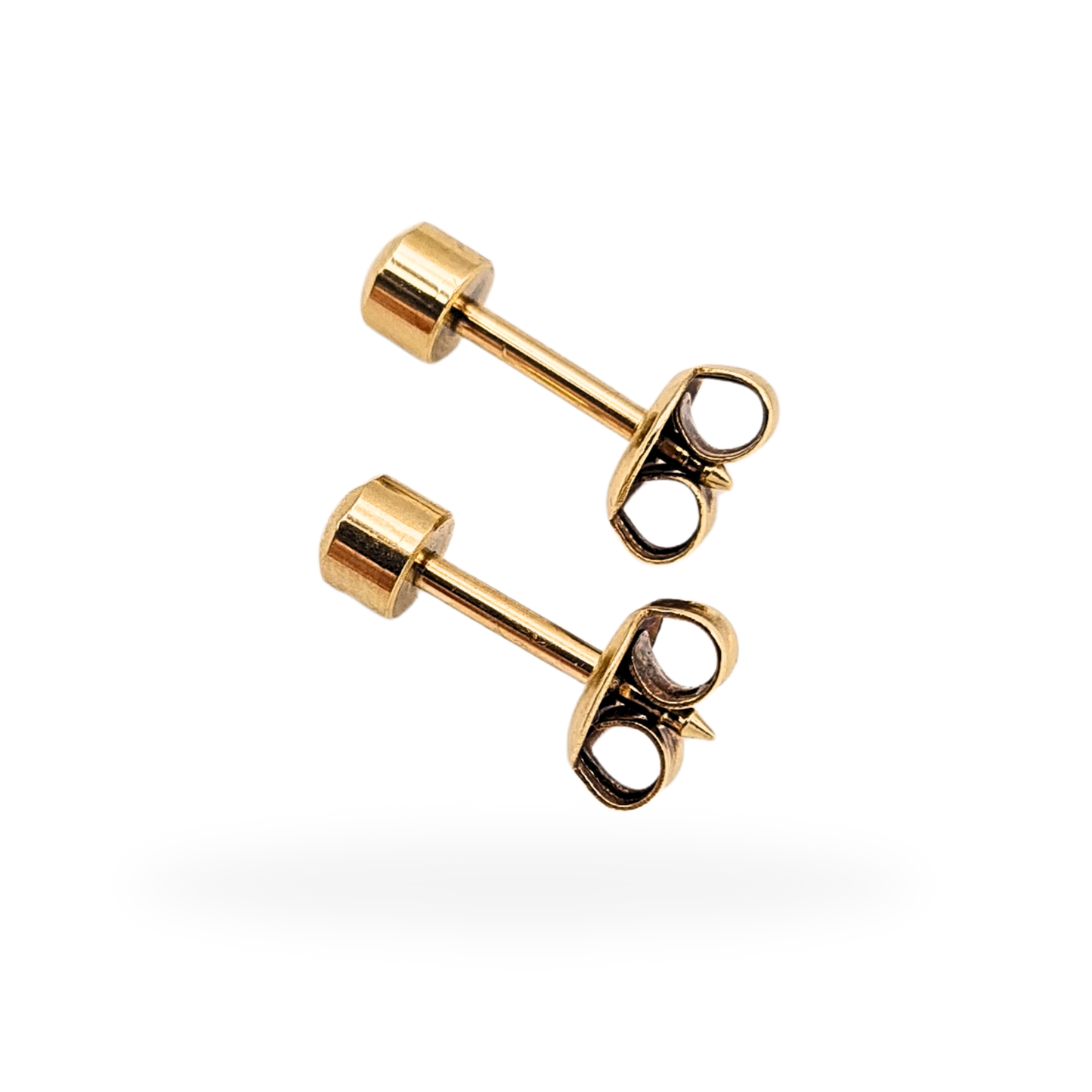 9ct Gold Faceted Dome Stud Earrings 4mm Hallmarked