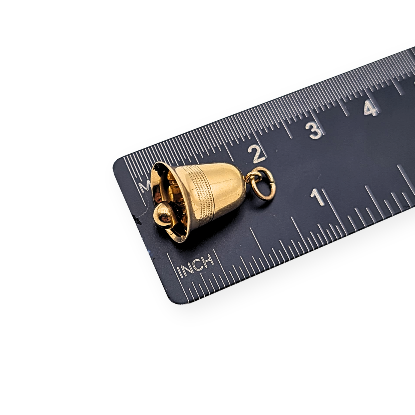 9ct Gold Ringing Bell Charm, Moving Clapper, Fully Hallmarked