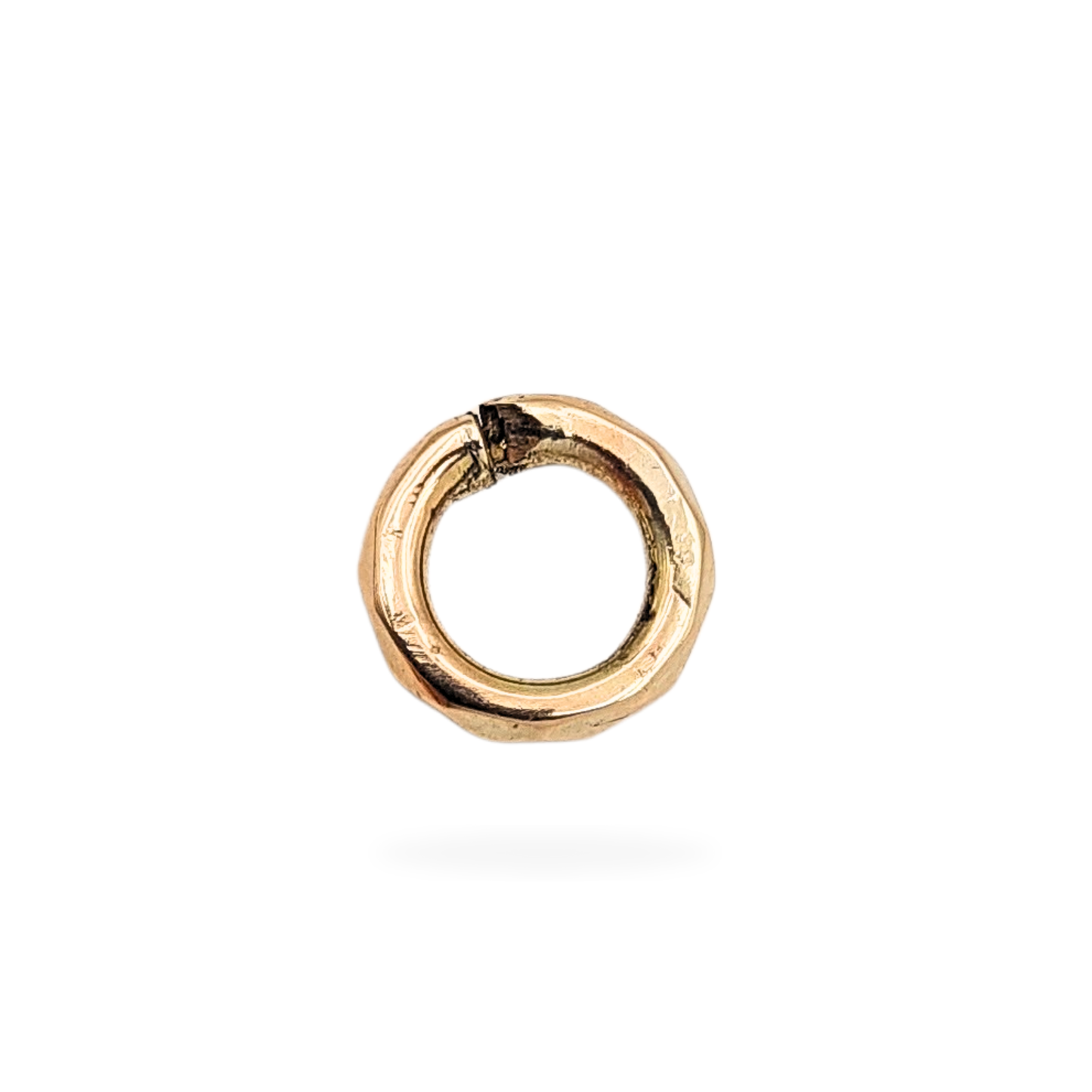 9ct Gold Faceted Jump Ring 8mm Open 1.6mm Thick
