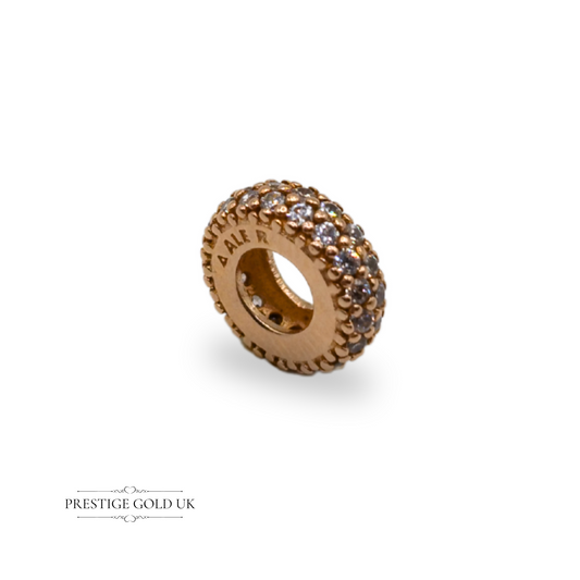 Pandora Rose Pave Spacer Charm 10x3mm ALE R Hallmark Rose CZ Bead 750964