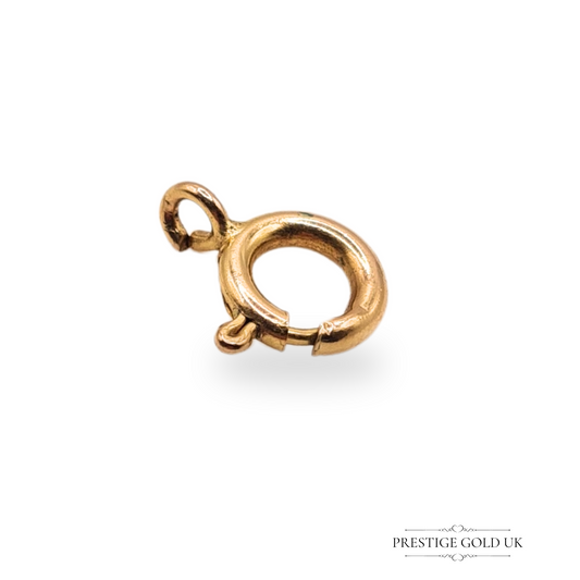 9ct Gold Spring Ring Clasp 11x10mm, Bolt Ring Jewellery Making Repair