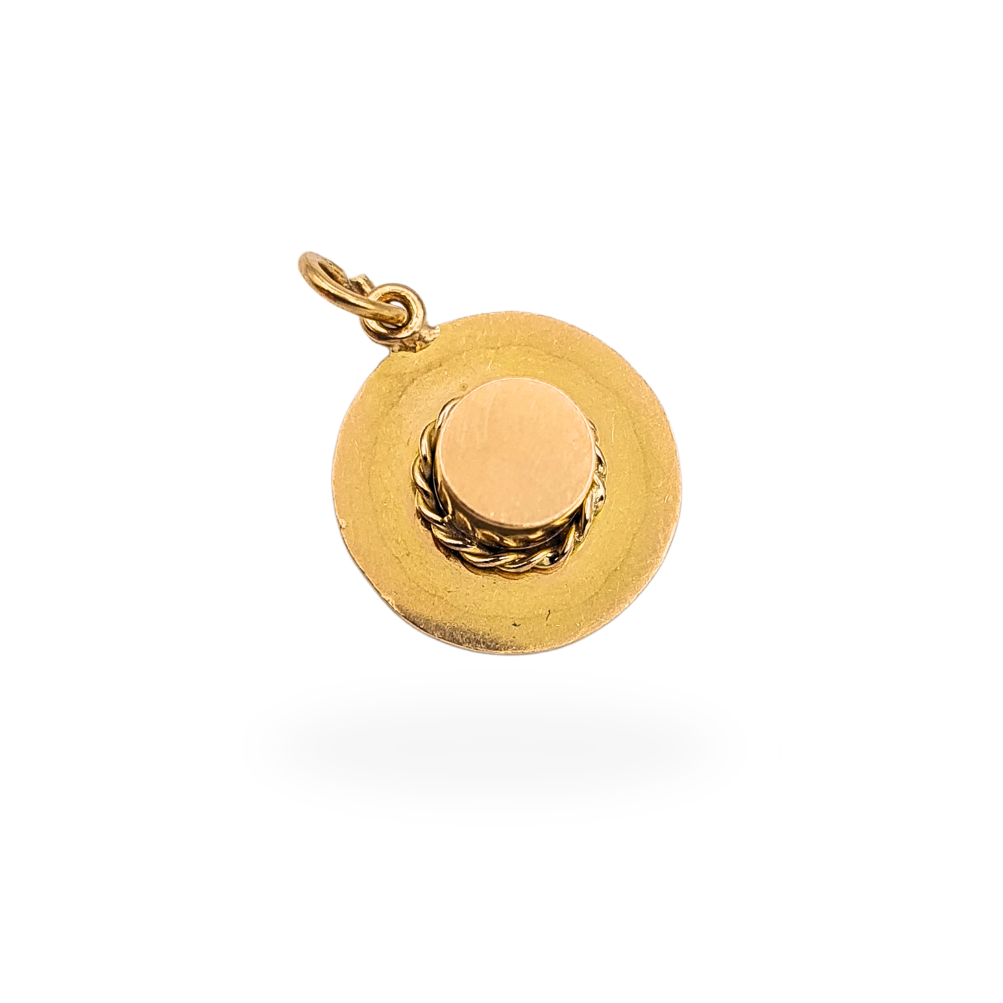 9ct Gold Boater Hat Charm Pendant, Novelty Hat