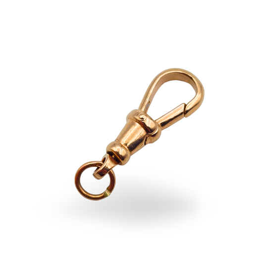 Vintage 9ct Rose Gold Swivel Albert Chain Dog Clip, 22mm Long