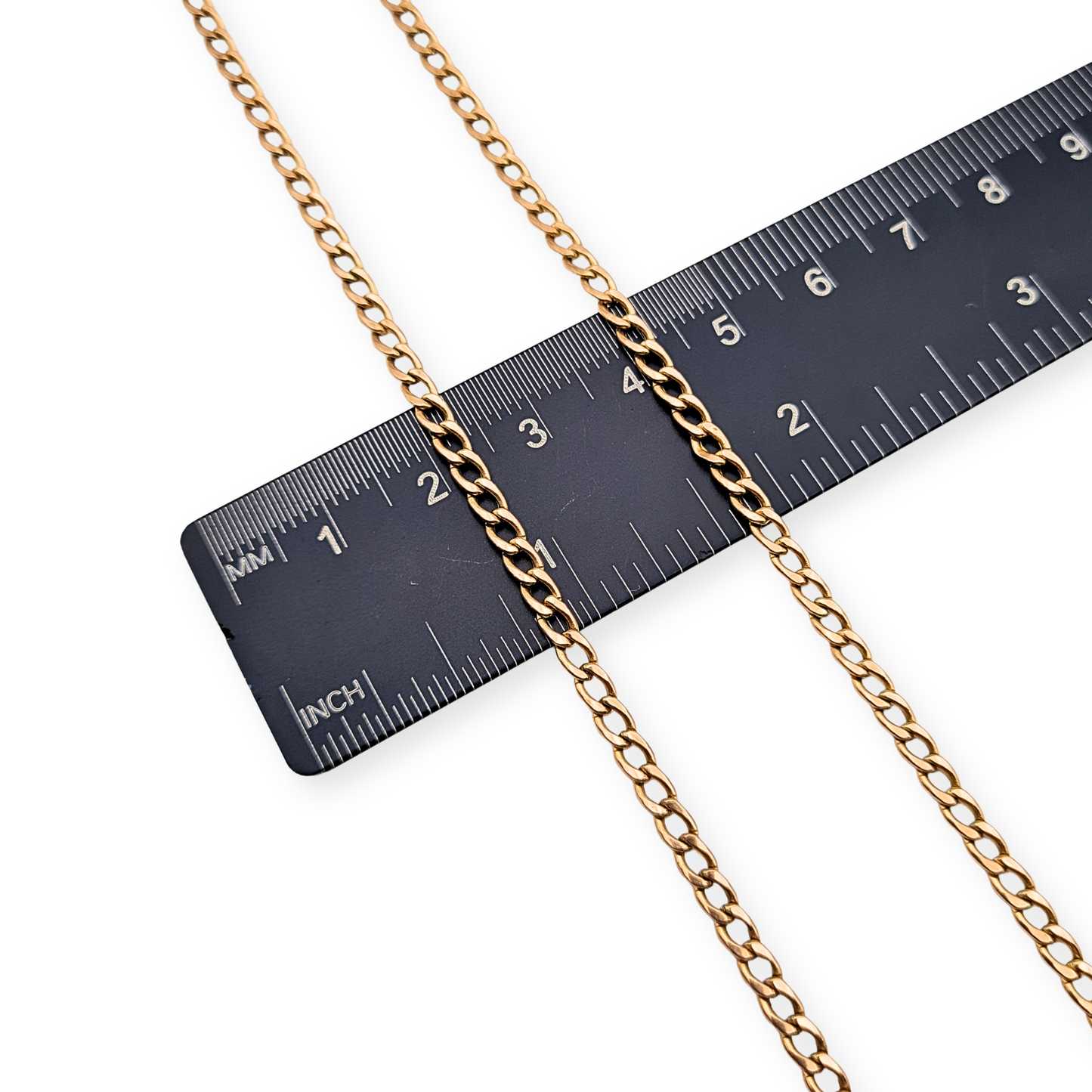 26 "Long 9ct Rose Gold Curb Chain Necklace With Lobster Clasp
