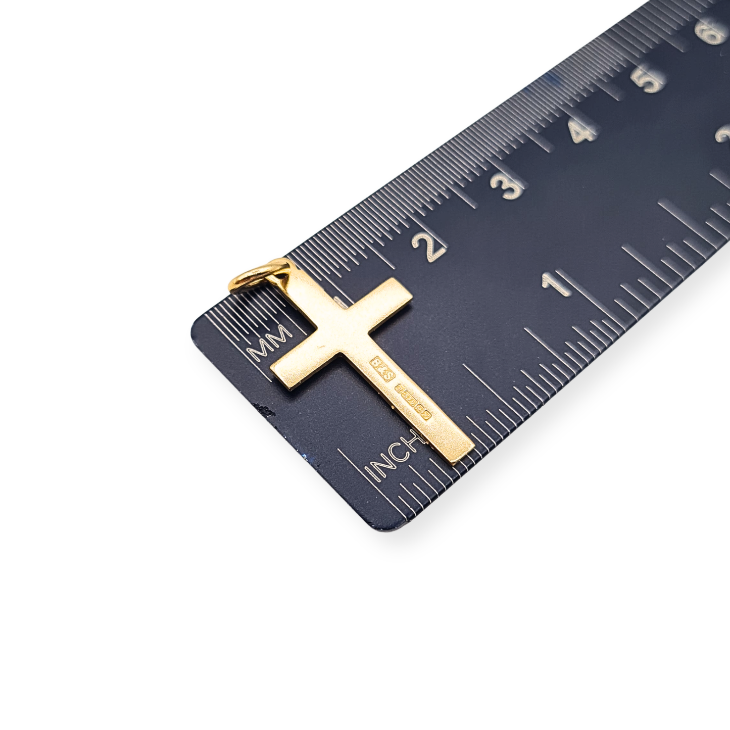 Small 9ct Gold Engraved Cross Pendant Fully British Hallmarked