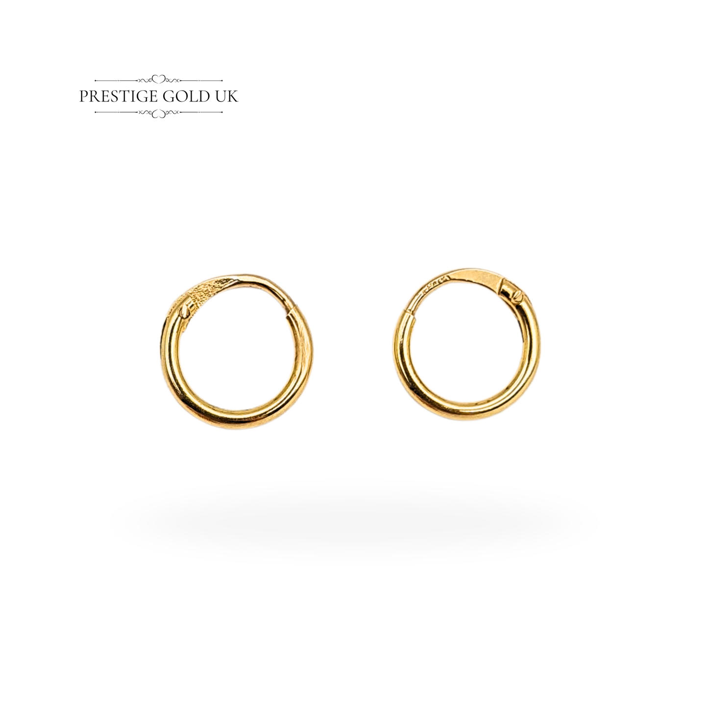 18ct Gold Tiny Hinged Sleeper Hoops, Tiny Hinged Earrings