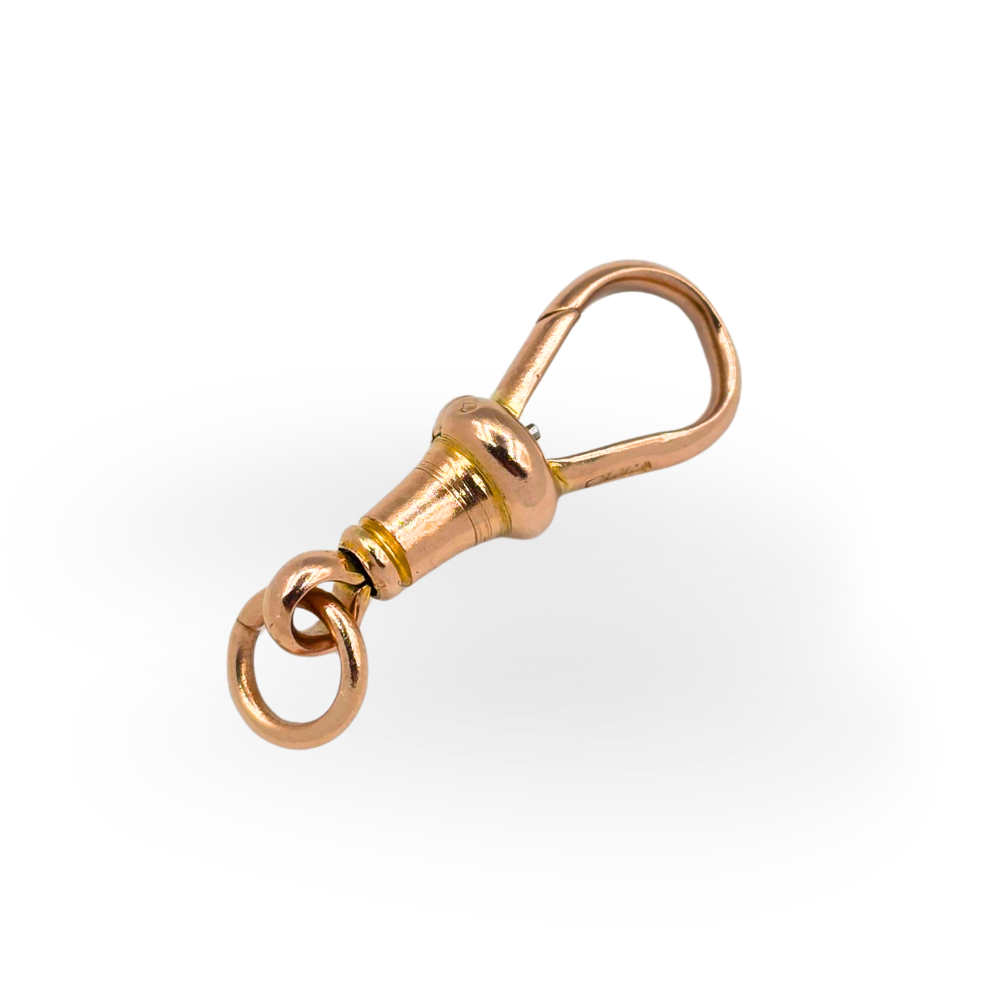 Antique 9ct Rose Gold Dog Clip Clasp 21mm Albert Chain Fob Spring Clip