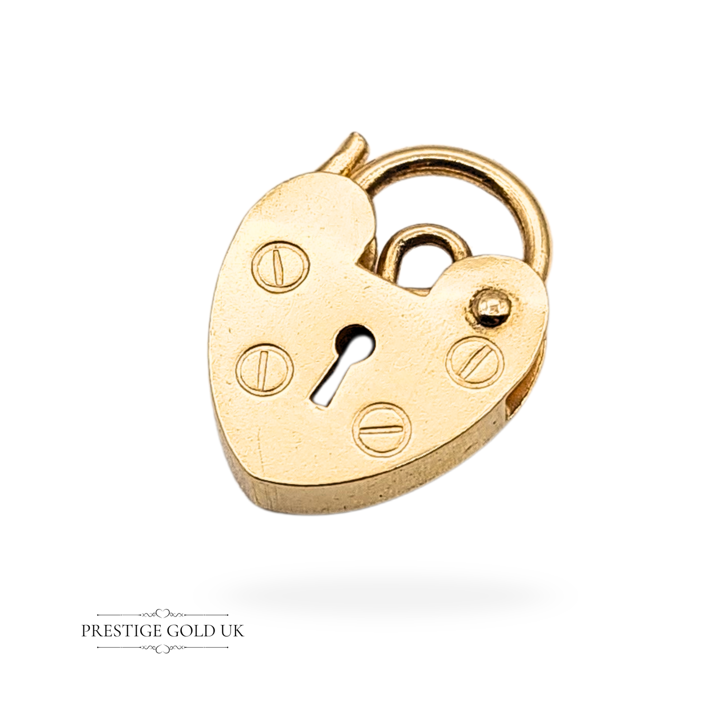 Clearance Item 9ct Gold Tiny Heart Padlock, Opens & Closes Securely