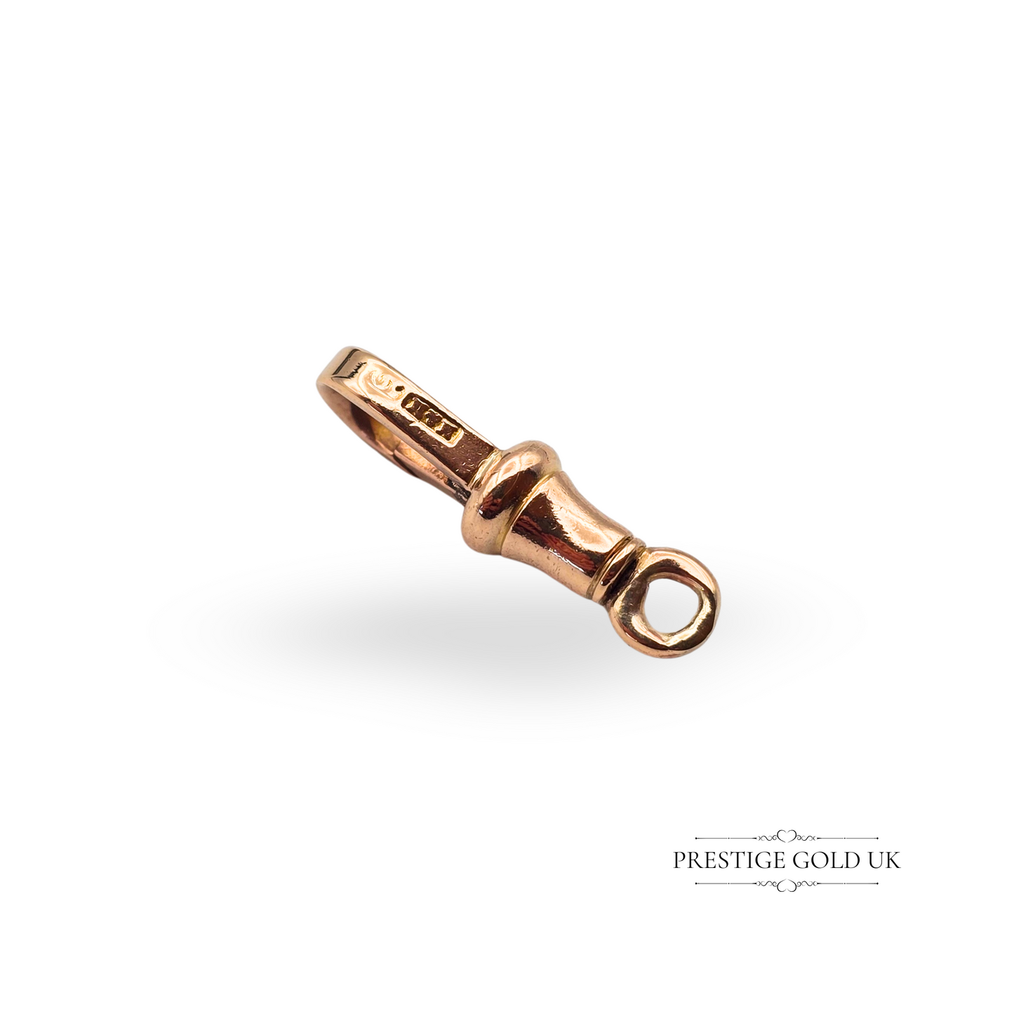 Antique 9ct Rose Gold Dog Clip, 22mm, Pocket Watch or Charm Holder Clip