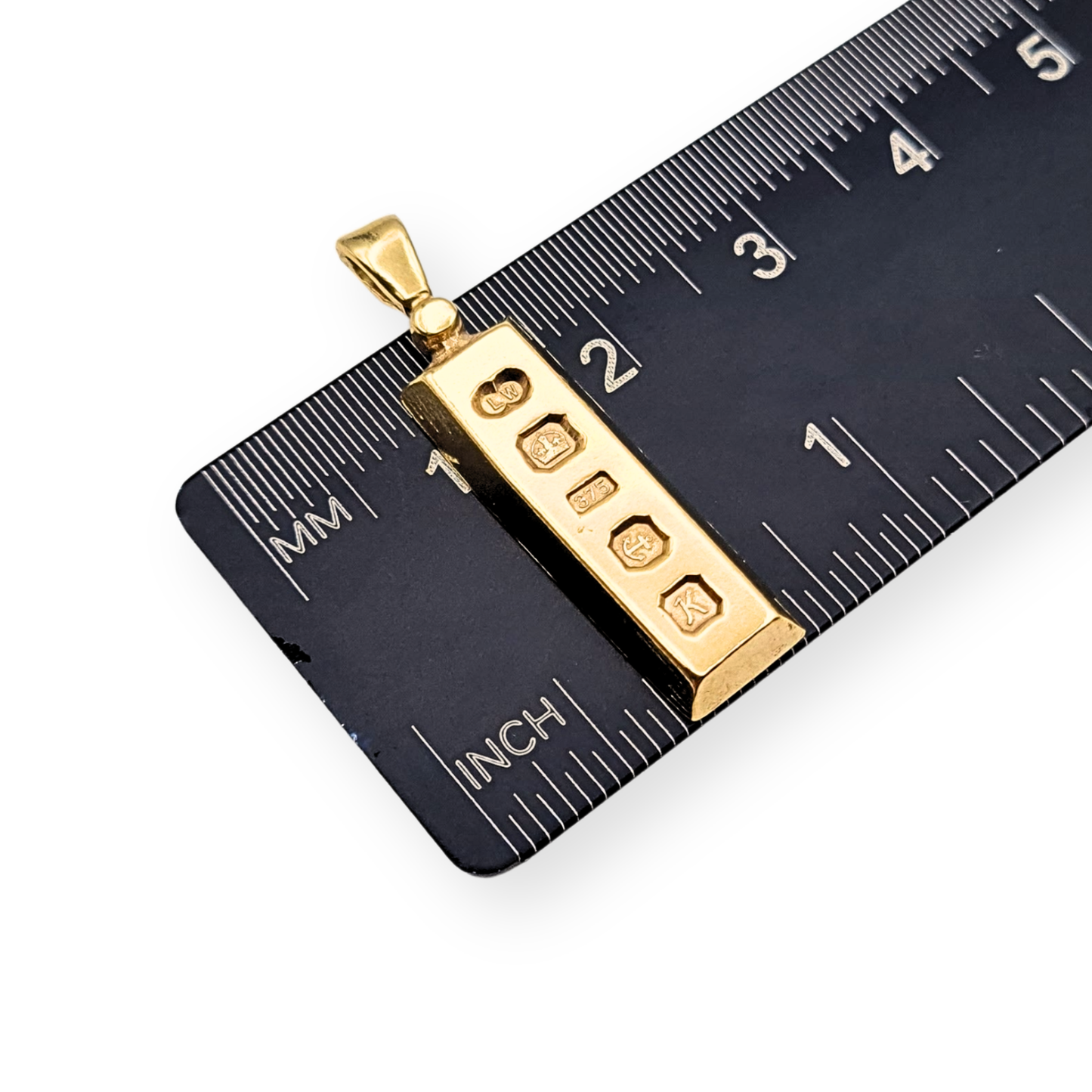 9ct Gold Ingot Pendant, 4.15g, Birmingham 1984, Fully Hallmarked