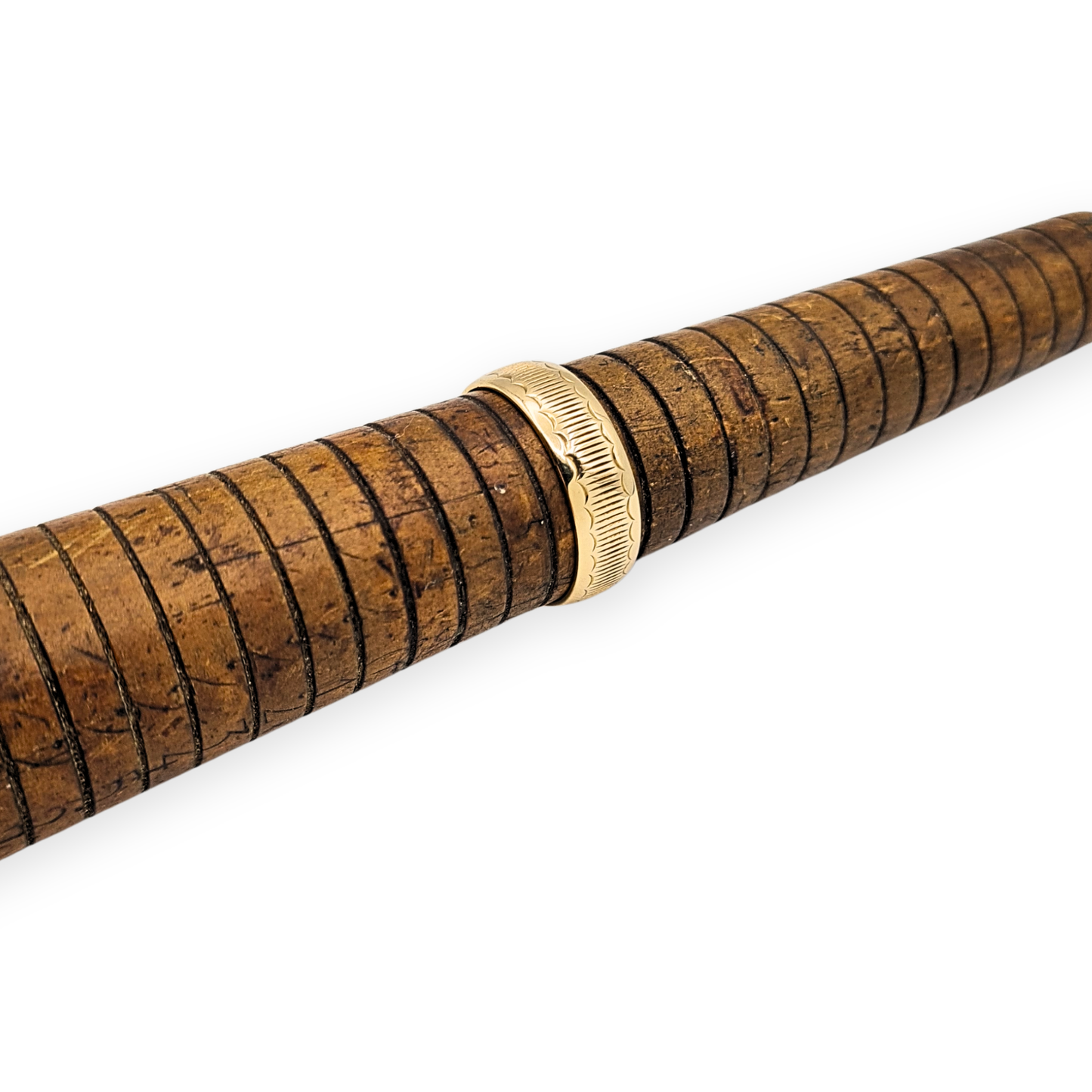 9ct Gold Patterned Ring - 1970's Patterned Retro Ring UK O  US 7 1/4