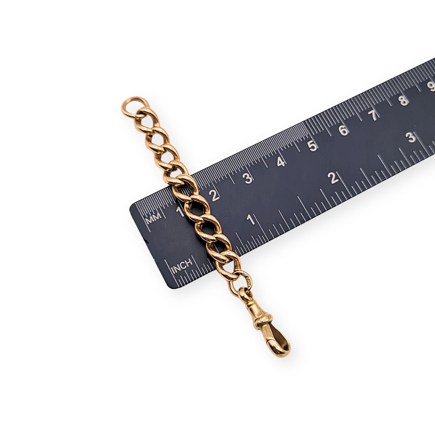 9ct Rose Gold Albert Chain Extender 3" 7.5cm 375 Dog Clip