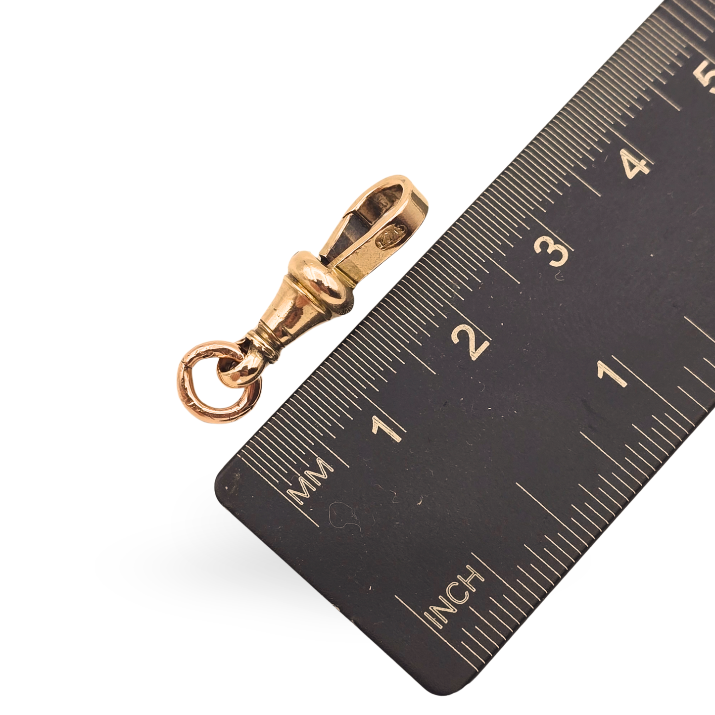 9ct Yellow Gold Albert Chain Dog Clip,  Medium Flat Side Charm Clasp