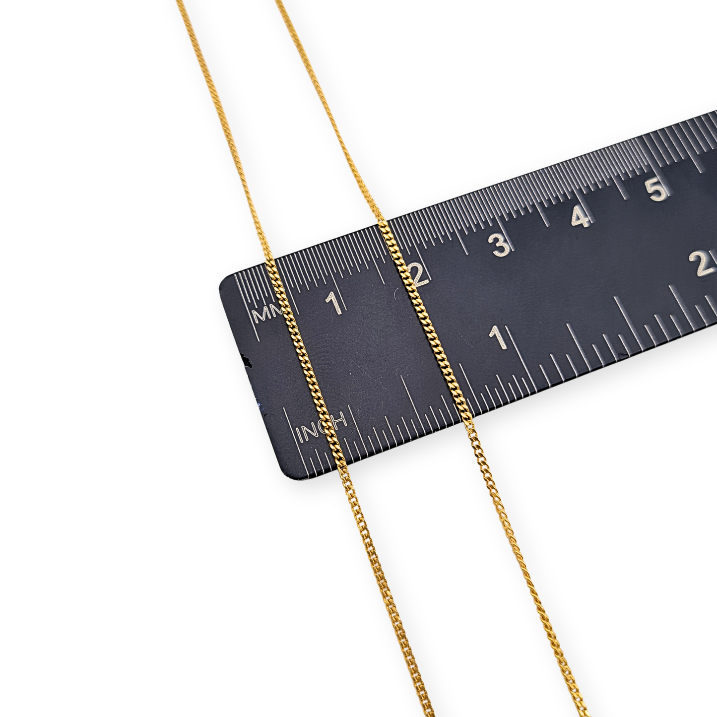 17 1/2"  9ct Gold Curb Chain Dainty 1mm Links