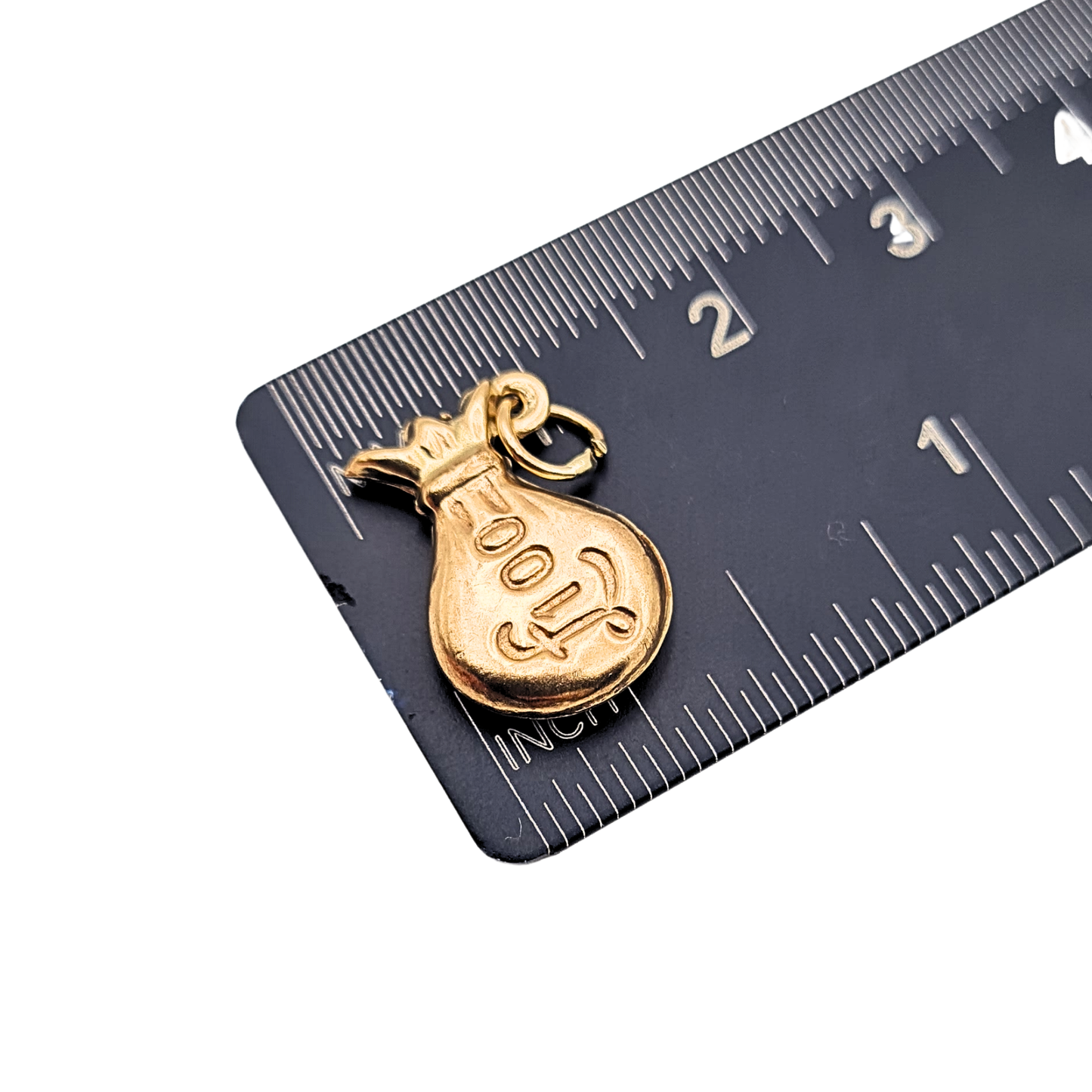 9ct Gold Vintage Money Bag Charm 1970 £100 Puffy Pendant