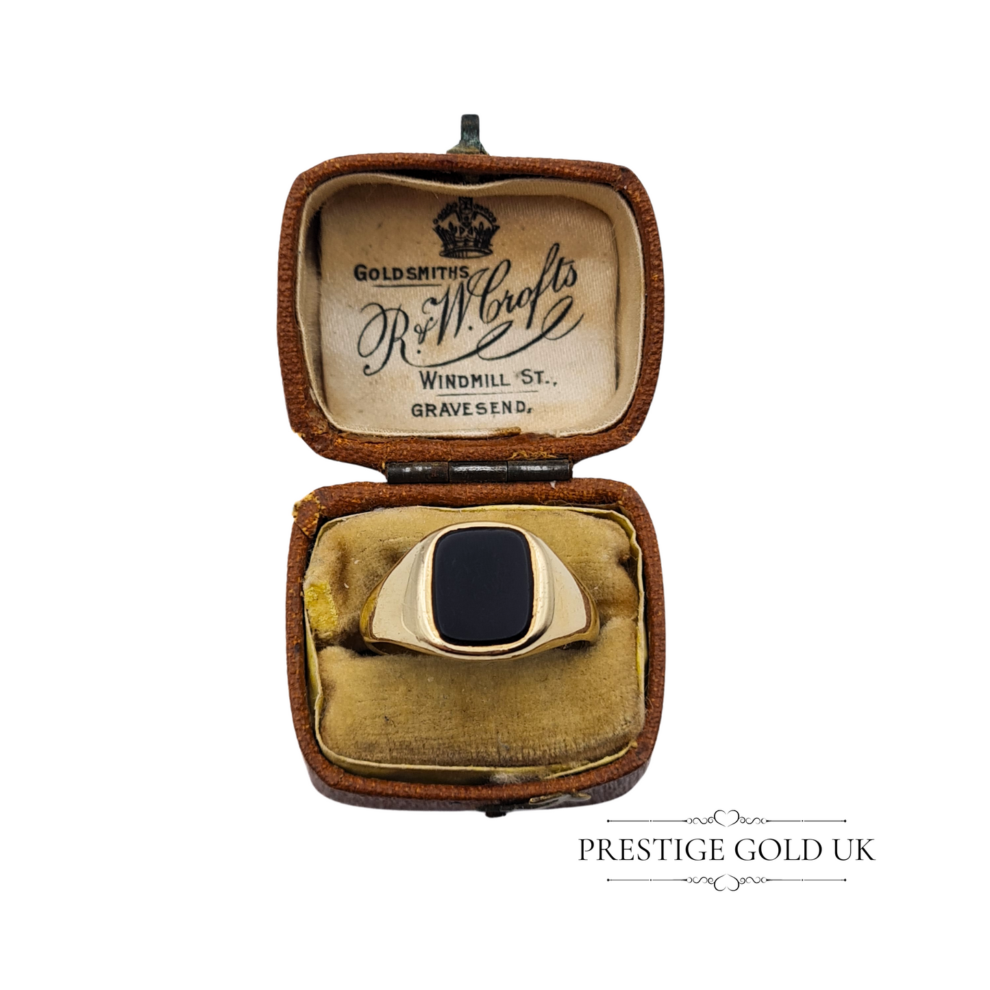 Vintage 9ct Gold Onyx Signet Ring, Fully Hallmarked Birmingham 1970, UK O US 7 1/4 Euro 55