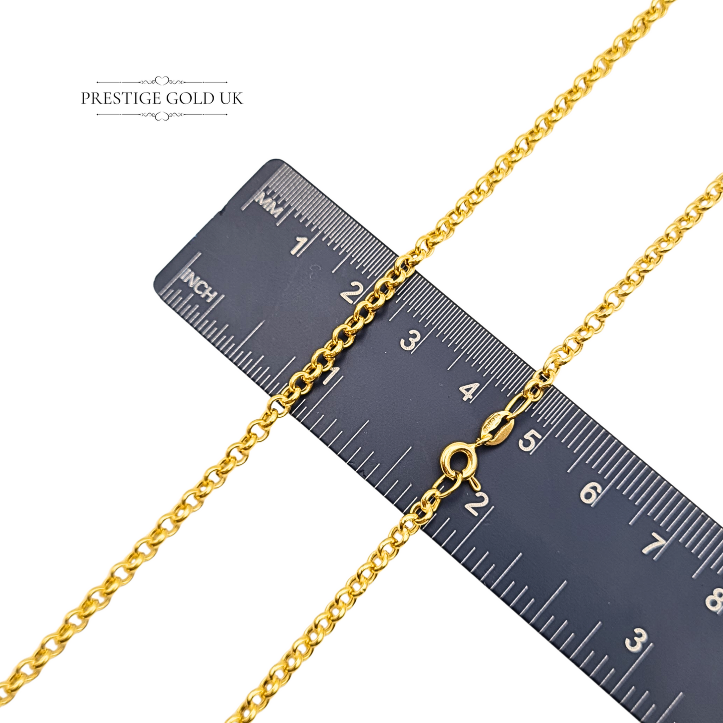 20" 9ct Gold Belcher Chain Necklace, Hollow 3mm Wide Rolo Chain