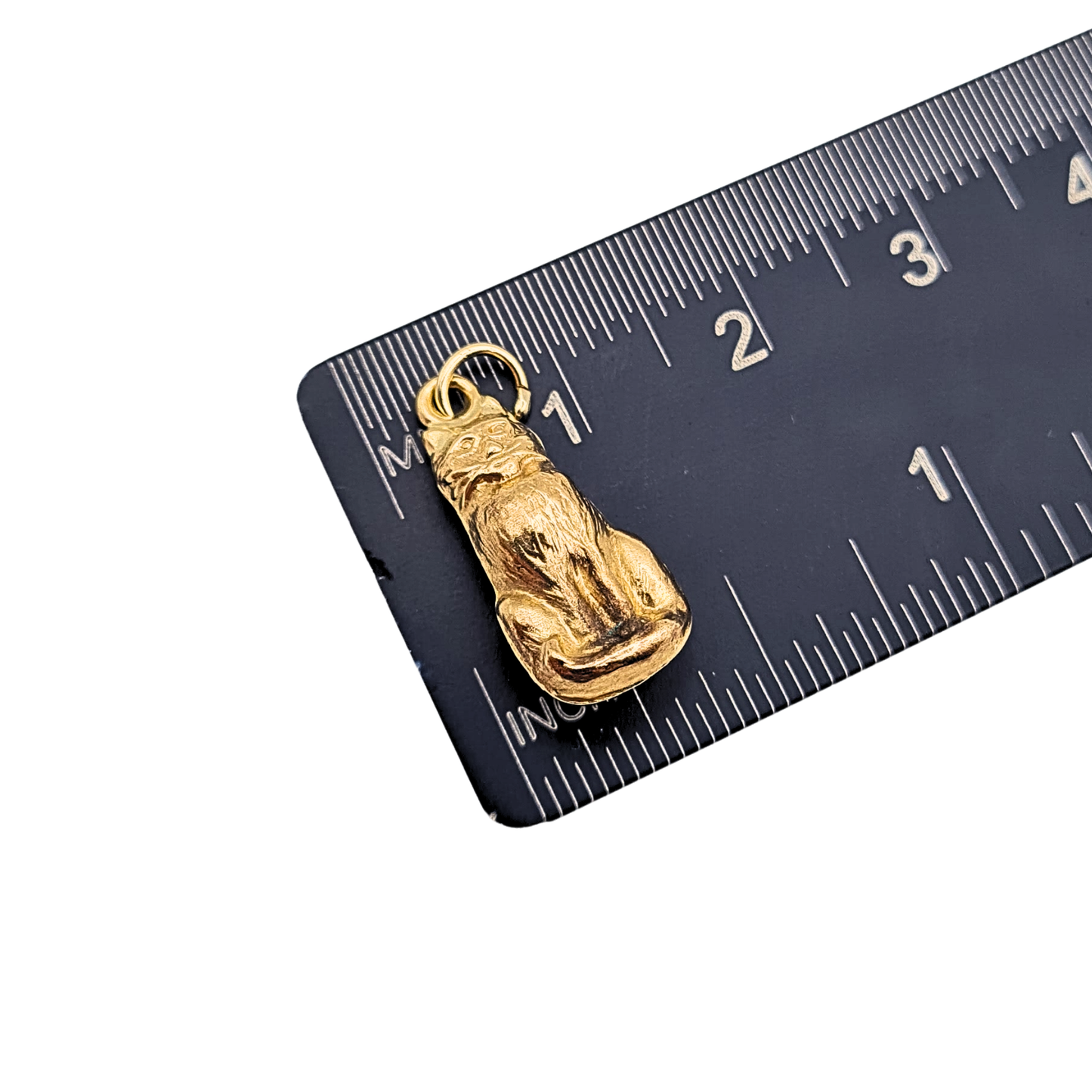 9ct Gold Cat Charm Vintage 1981 Hallmarked Small Sitting Cat Pendant
