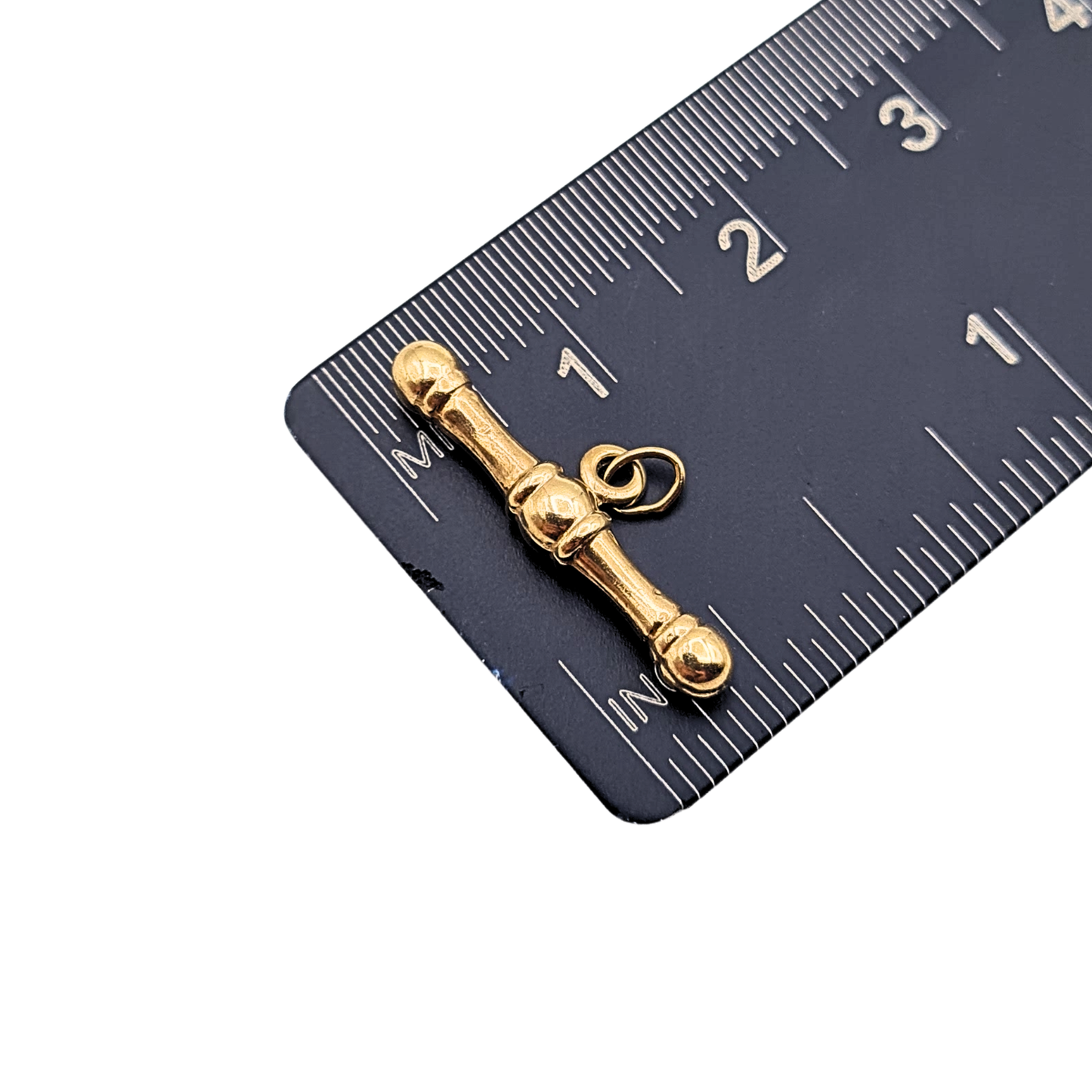 Tiny 9ct Gold Albert Chain T Bar Charm 20mm Hollow Lightweight