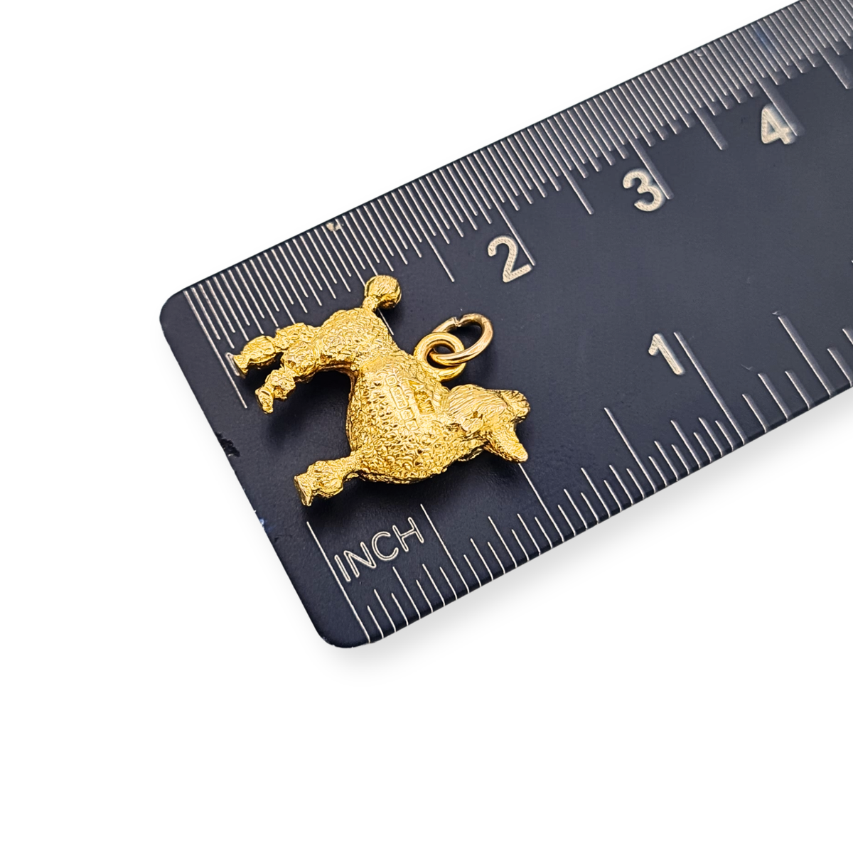 9ct Gold Poodle Dog Charm Solid Yellow Gold Standing Poodle Birmingham 1972