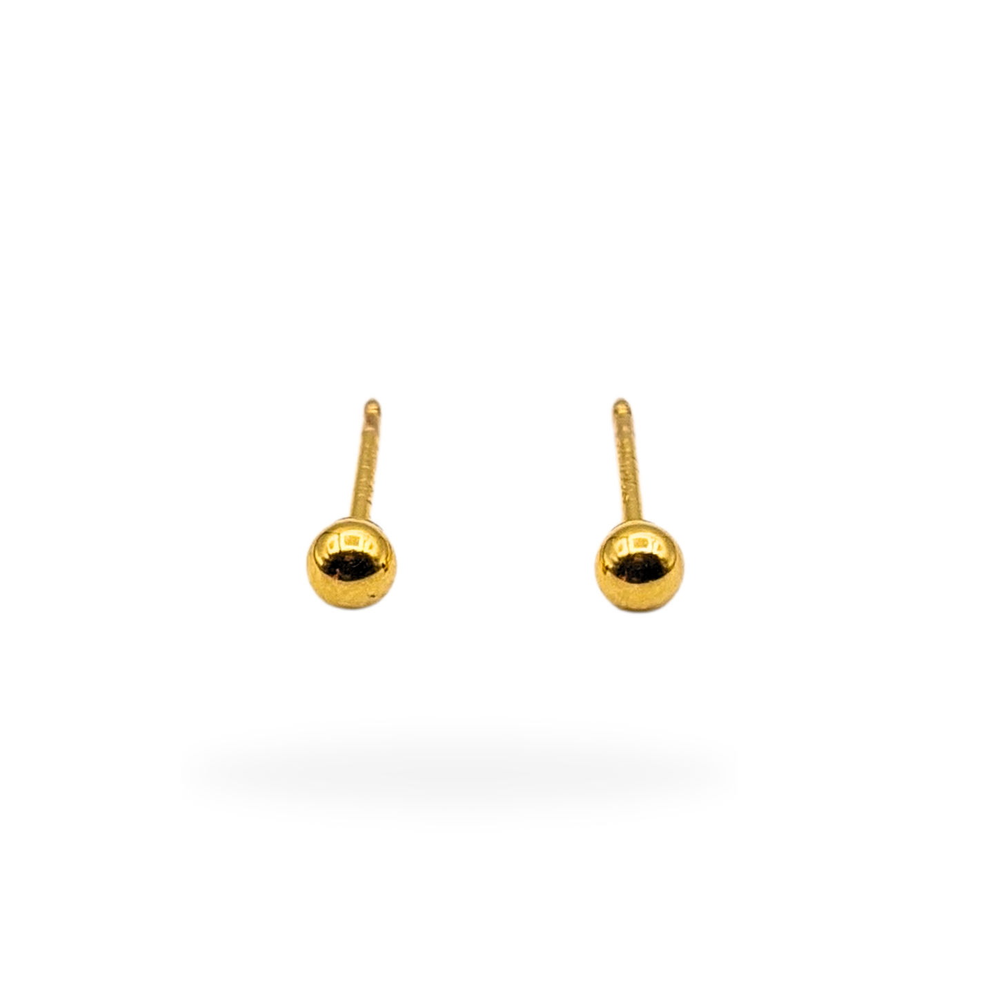 9ct Yellow Gold Ball Stud Earrings, 375 Hallmarked