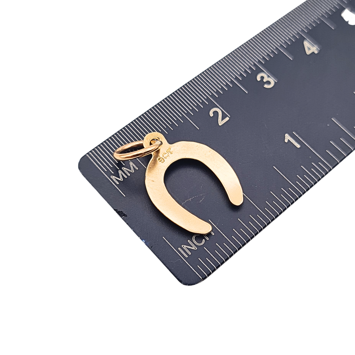 Small 9ct Gold Horseshoe Charm Pendant Small Hollow Lucky Charm