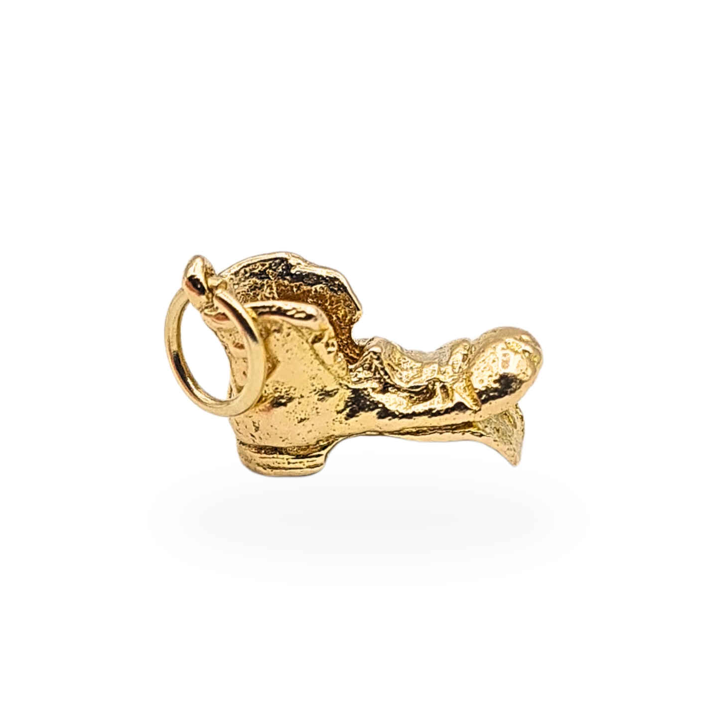 Solid 9ct Gold Walking Boot Charm Fully Hallmarked, Small Gold Shoe Pendant