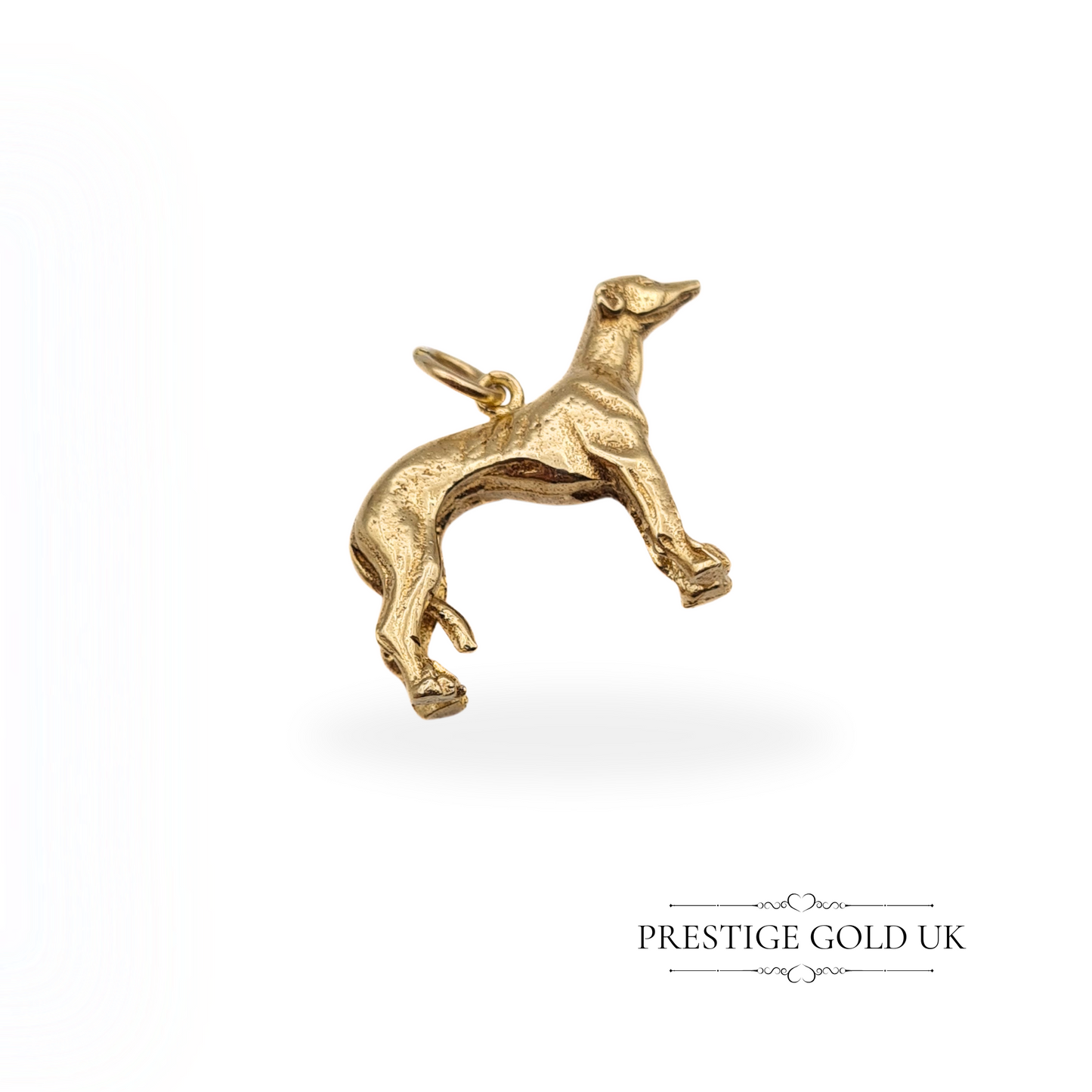 Vintage 9ct Solid Gold Greyhound Charm, Fully Hallmarked London 1978