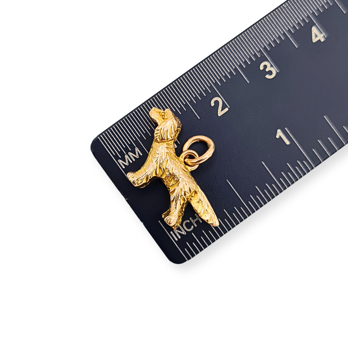 9ct Gold Red Setter Dog Charm Solid Hand Engraved Pendant