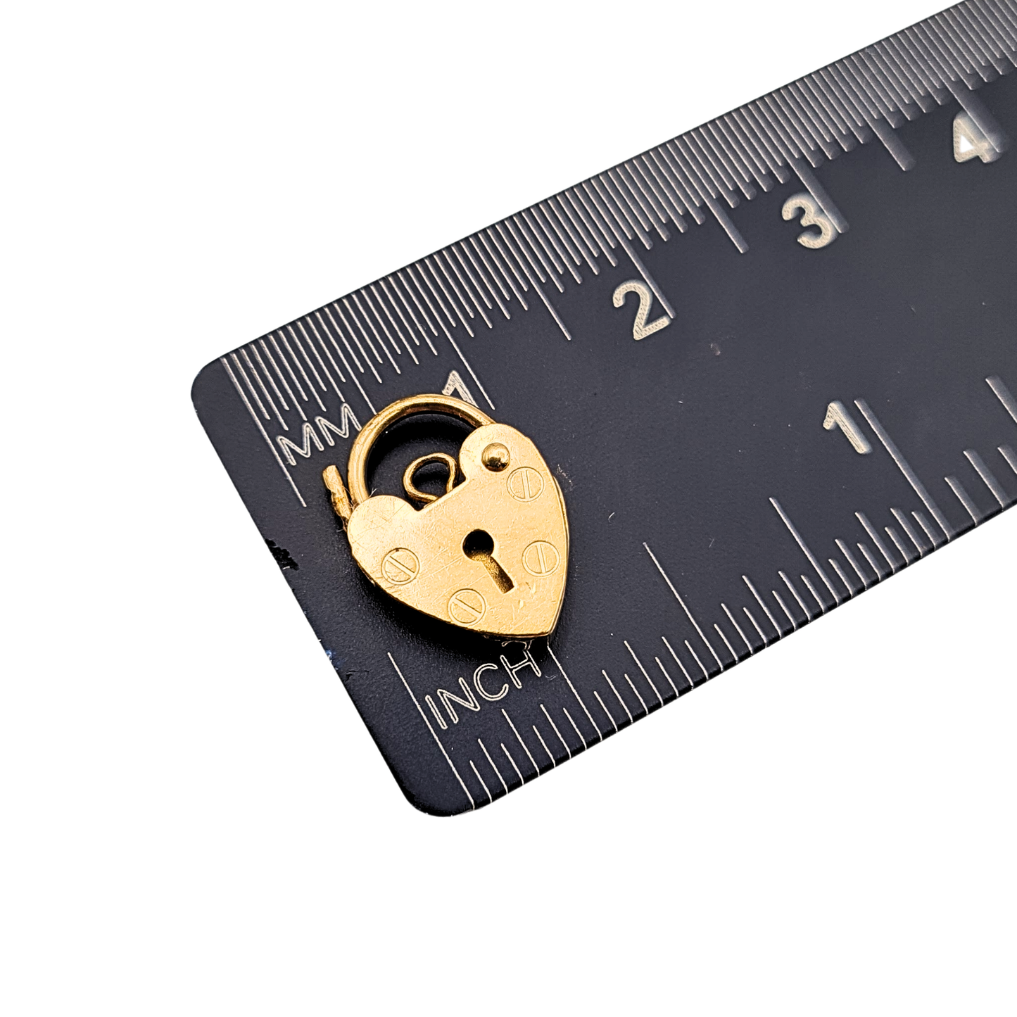 9ct Gold Heart Padlock Charm, ASJ, London 1991