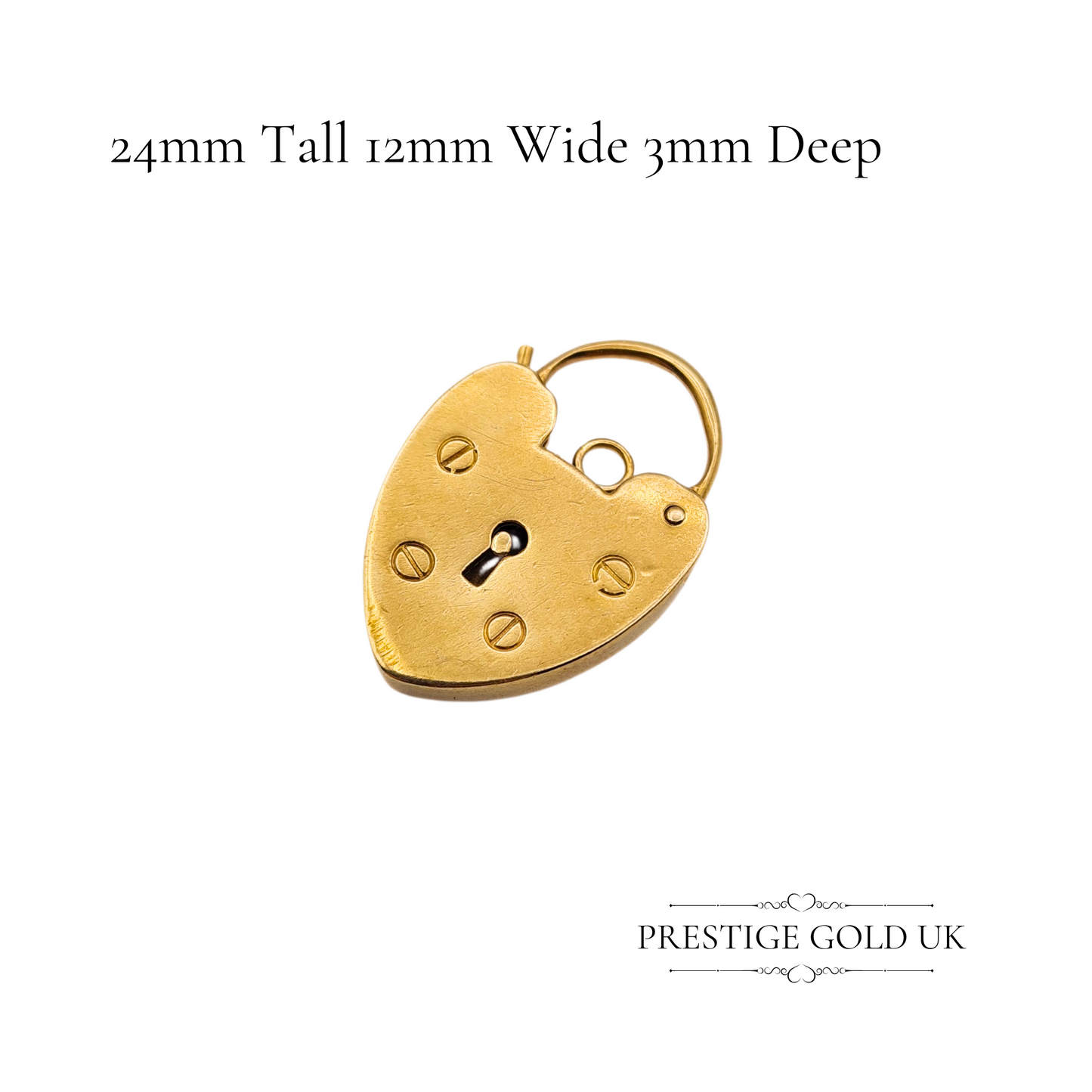 Large Vintage 9ct Gold Heart Padlock, Fully British Hallmarked London 1972