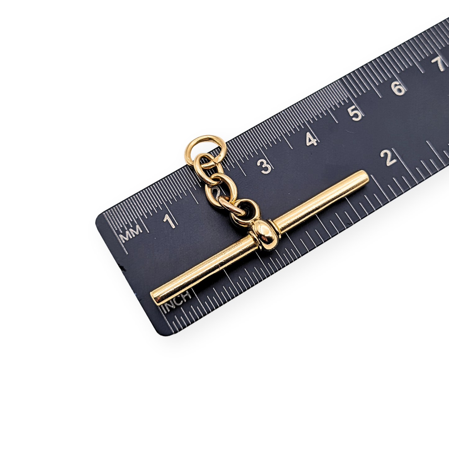 Large Heavy 9ct Yellow Gold Spinning T Bar Pendant Solid Gold
