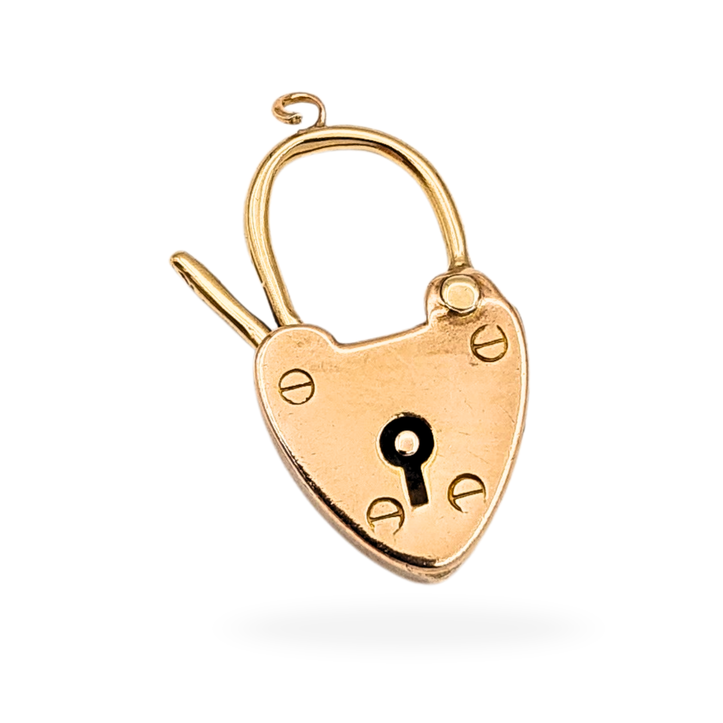 Antique 9ct Rose Gold Heart Padlock Clasp, Birmingham 1900