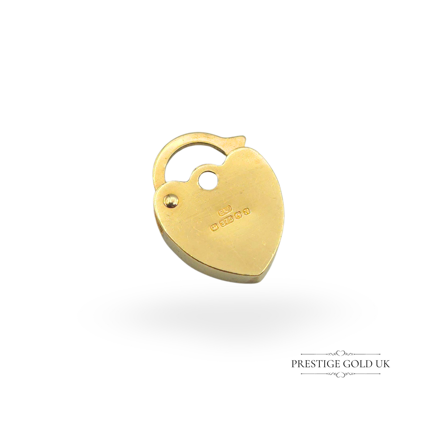 Vintage 9ct Gold Heart Padlock Clasp, Opening Bracelet Lock