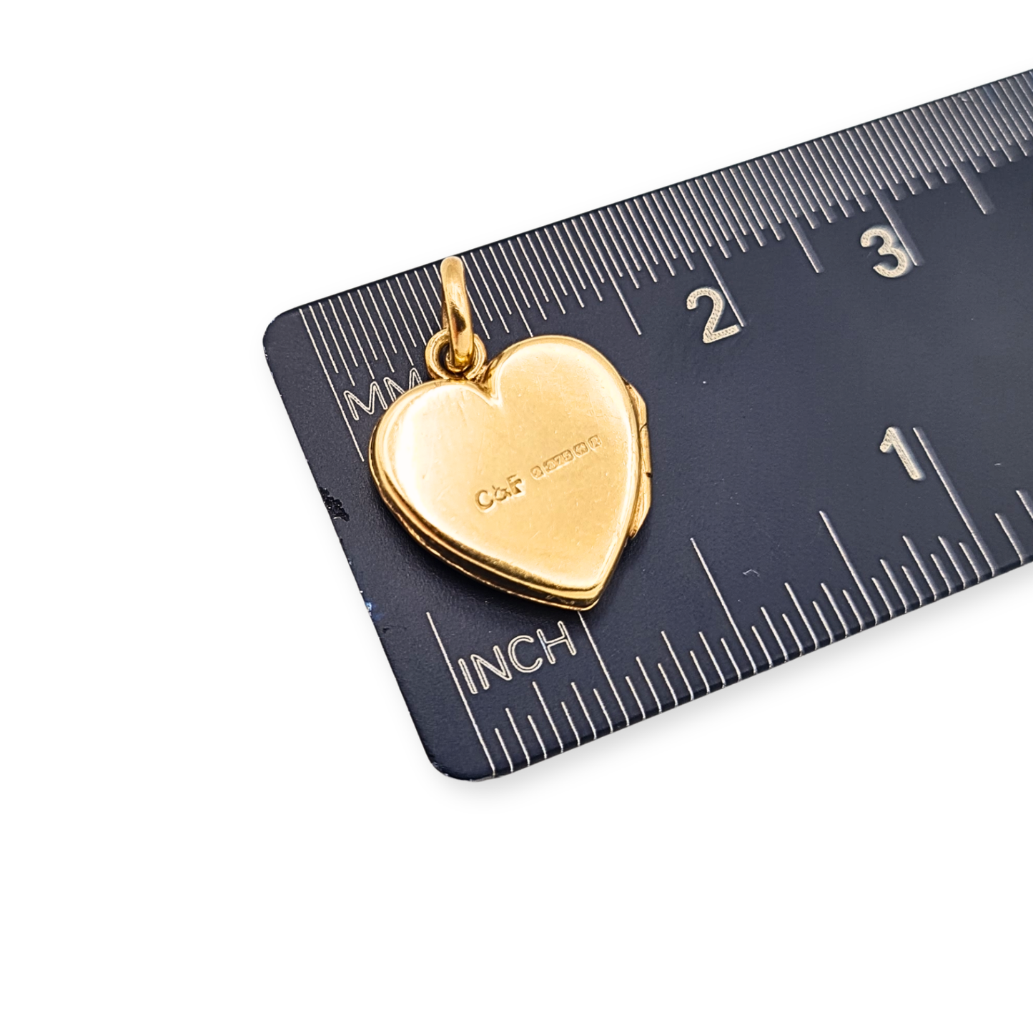 9ct Gold Heart Photo Locket Pendant Engraved Birmingham Hallmarked