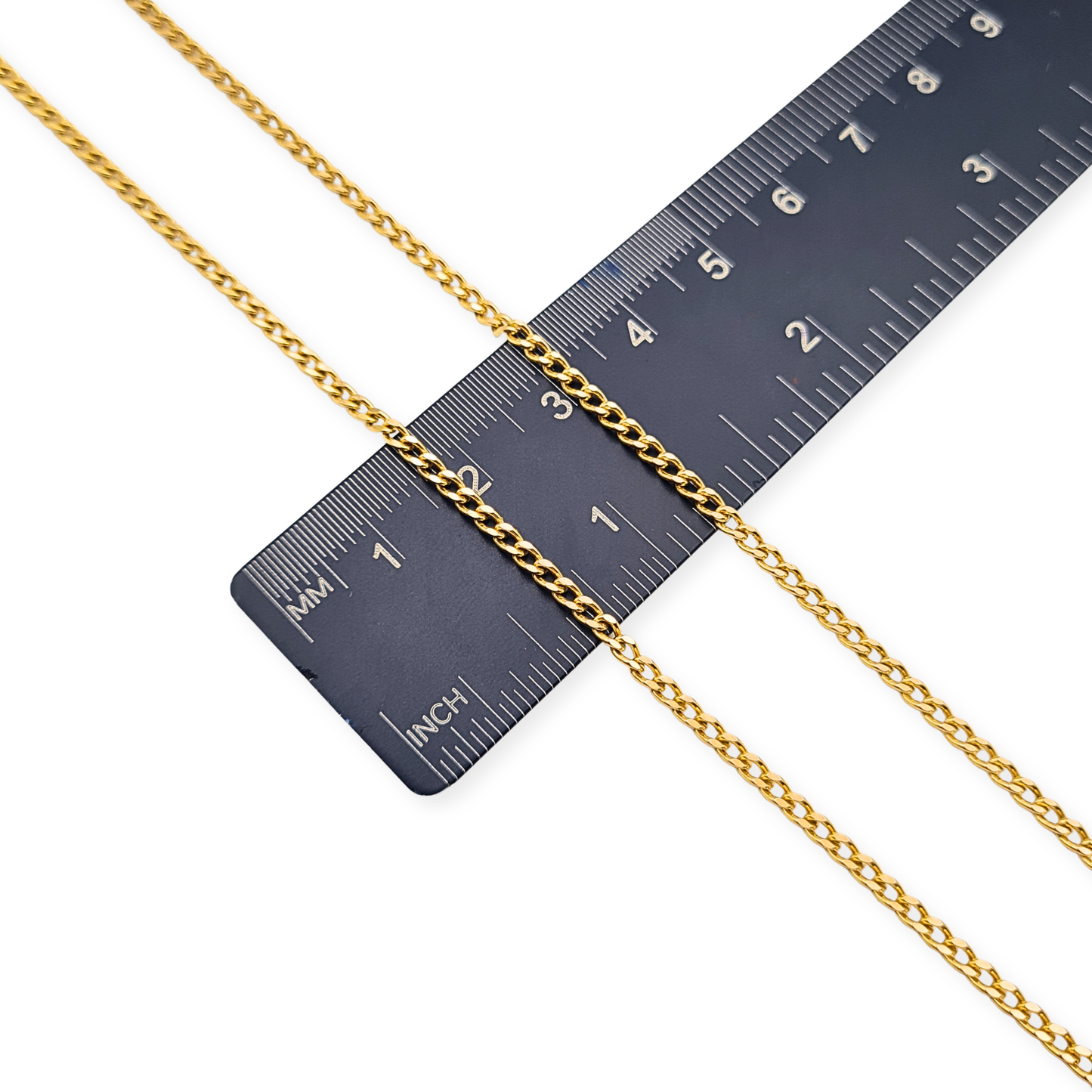 16" 9ct Gold Solid Curb Chain Necklace 2mm Hallmarked 1977