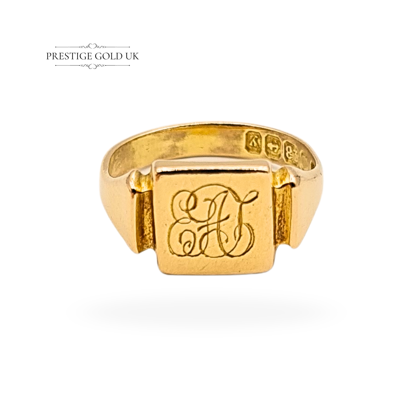 18ct Gold Antique Pinky Ring, Monogram, 1923, UK F / US 3