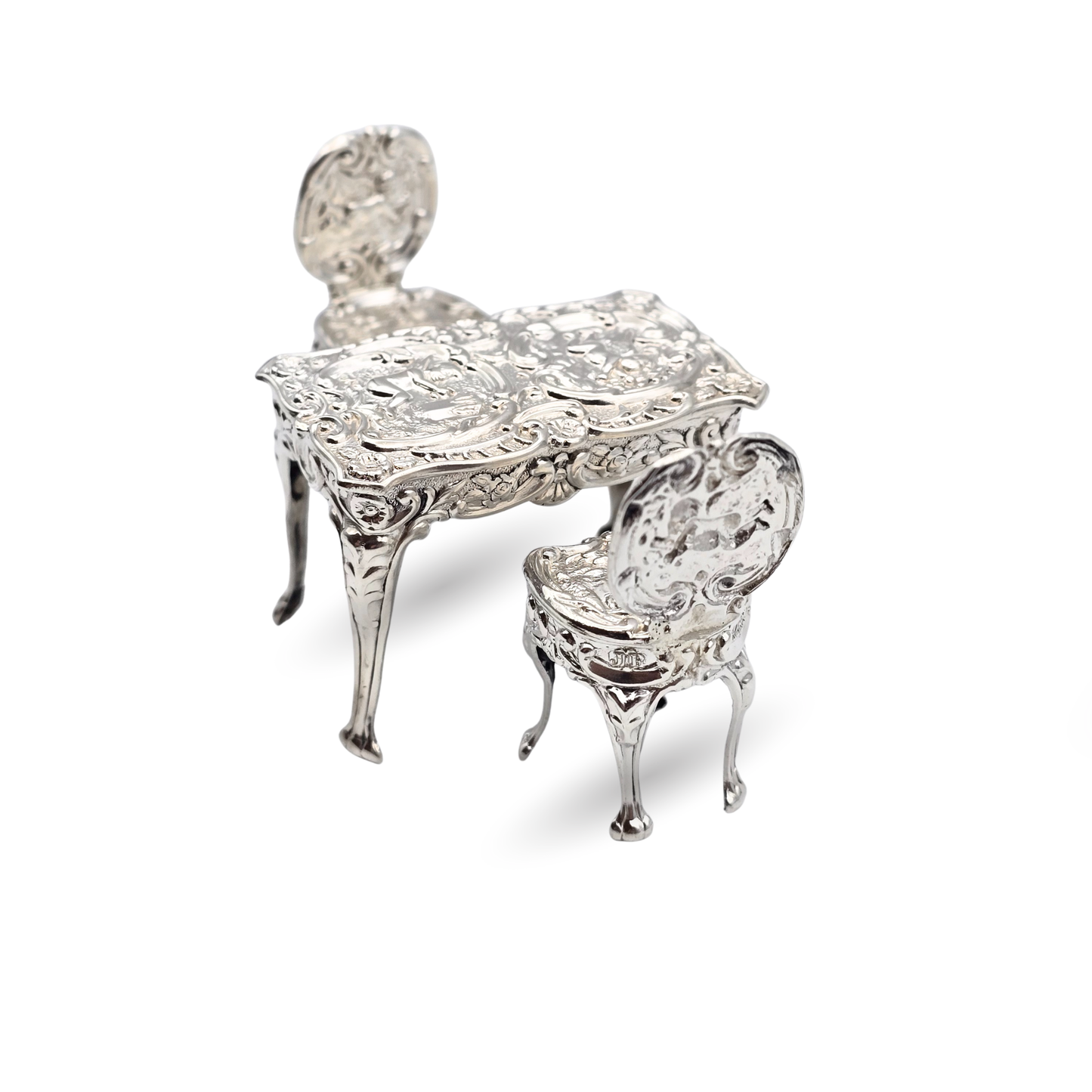 Solid Silver Dolls House Furniture, Rococo Cherubs, Birmingham 1959