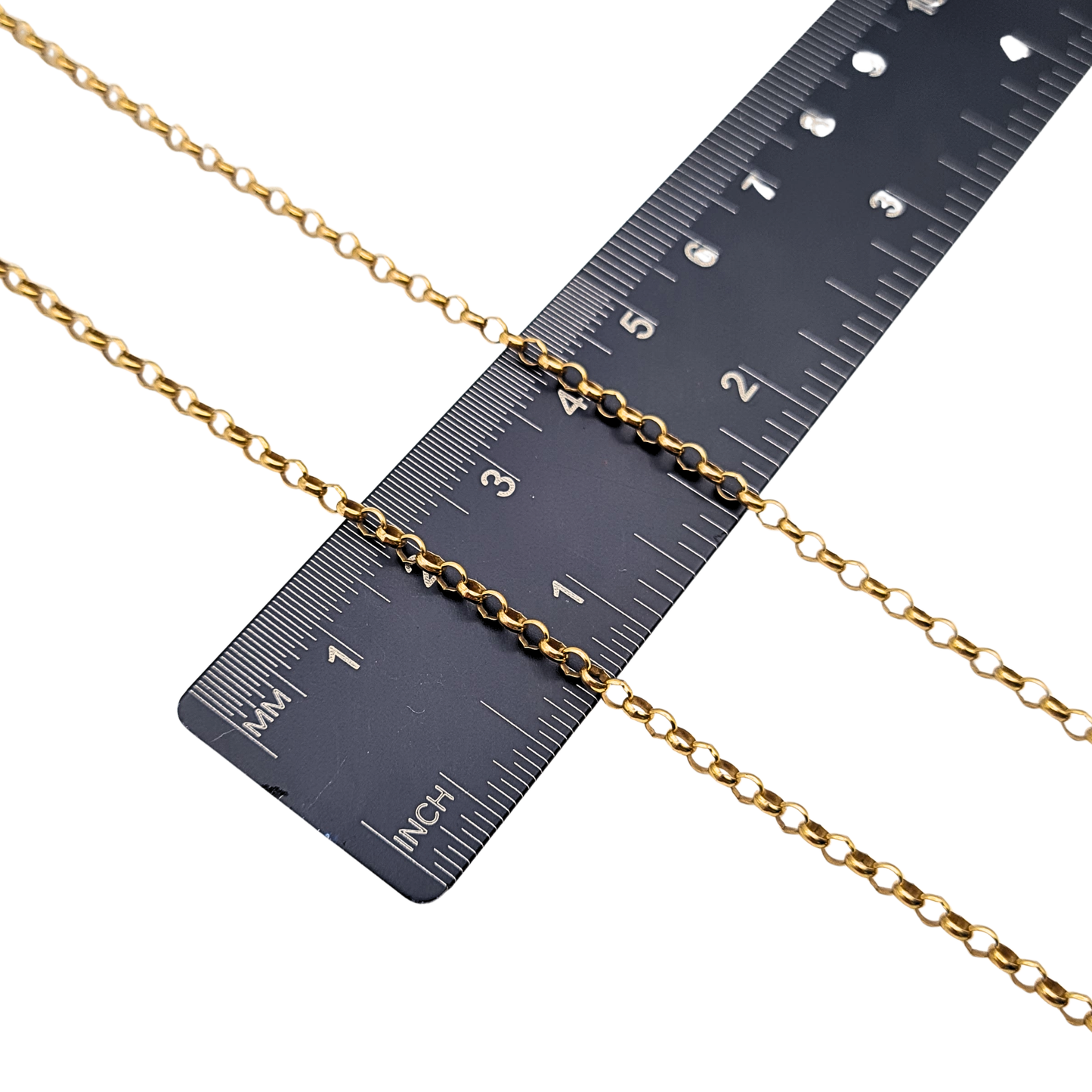 24.5” Gold Rolo Chain Necklace Hallmarked 9ct Fine Link Chain