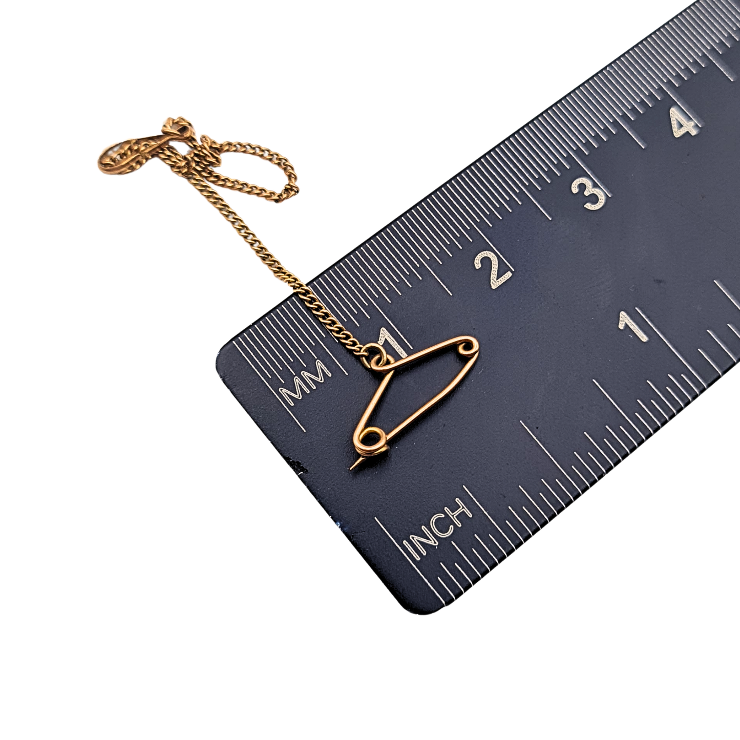 Delicate 9ct Rose Gold Safety Chain 4.5 Inch Antique Brooch Guard Chain