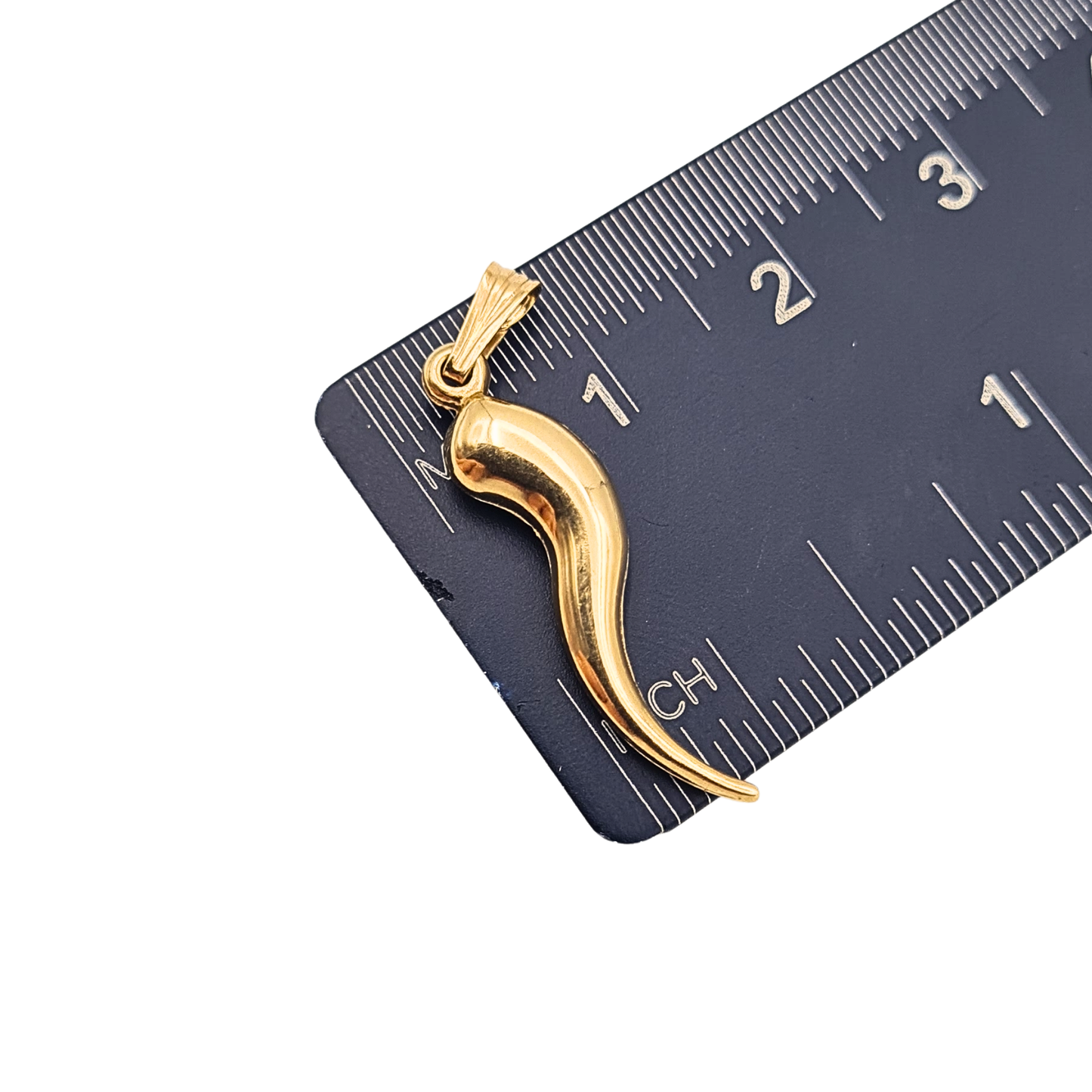 Large 9ct Gold Cornicello Horn Pendant Small Horn of Plenty Charm