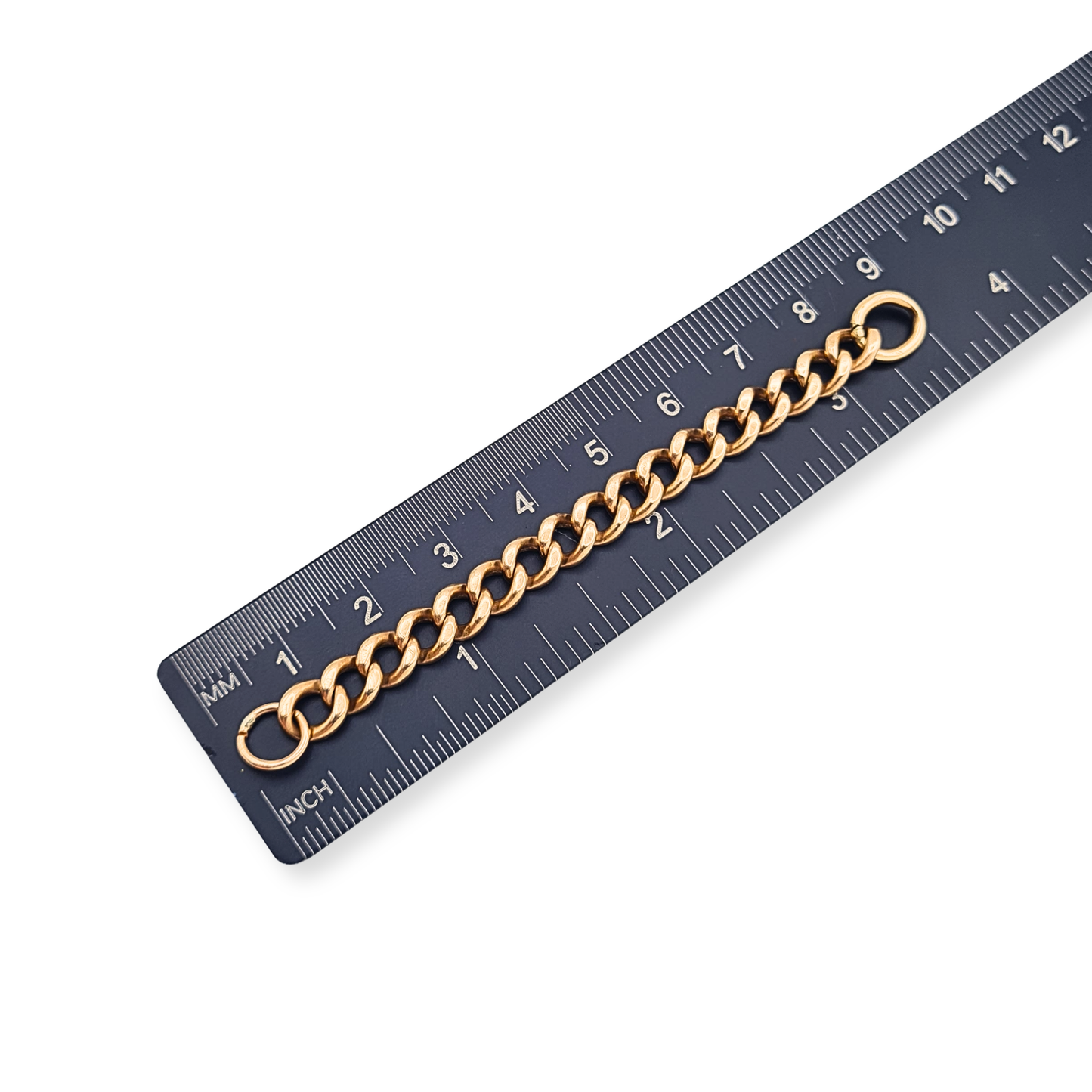 Antique 9ct Rose Gold Chain Extender Dropper 3.5in 9cm Solid Gold Curb Link Chain
