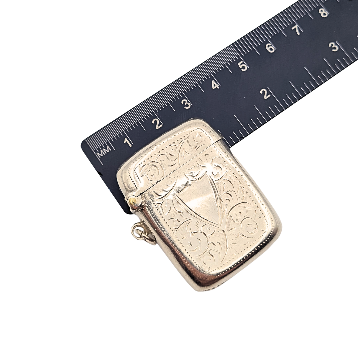 925 Silver Vesta Case, Hand Engraved, Birmingham 1907