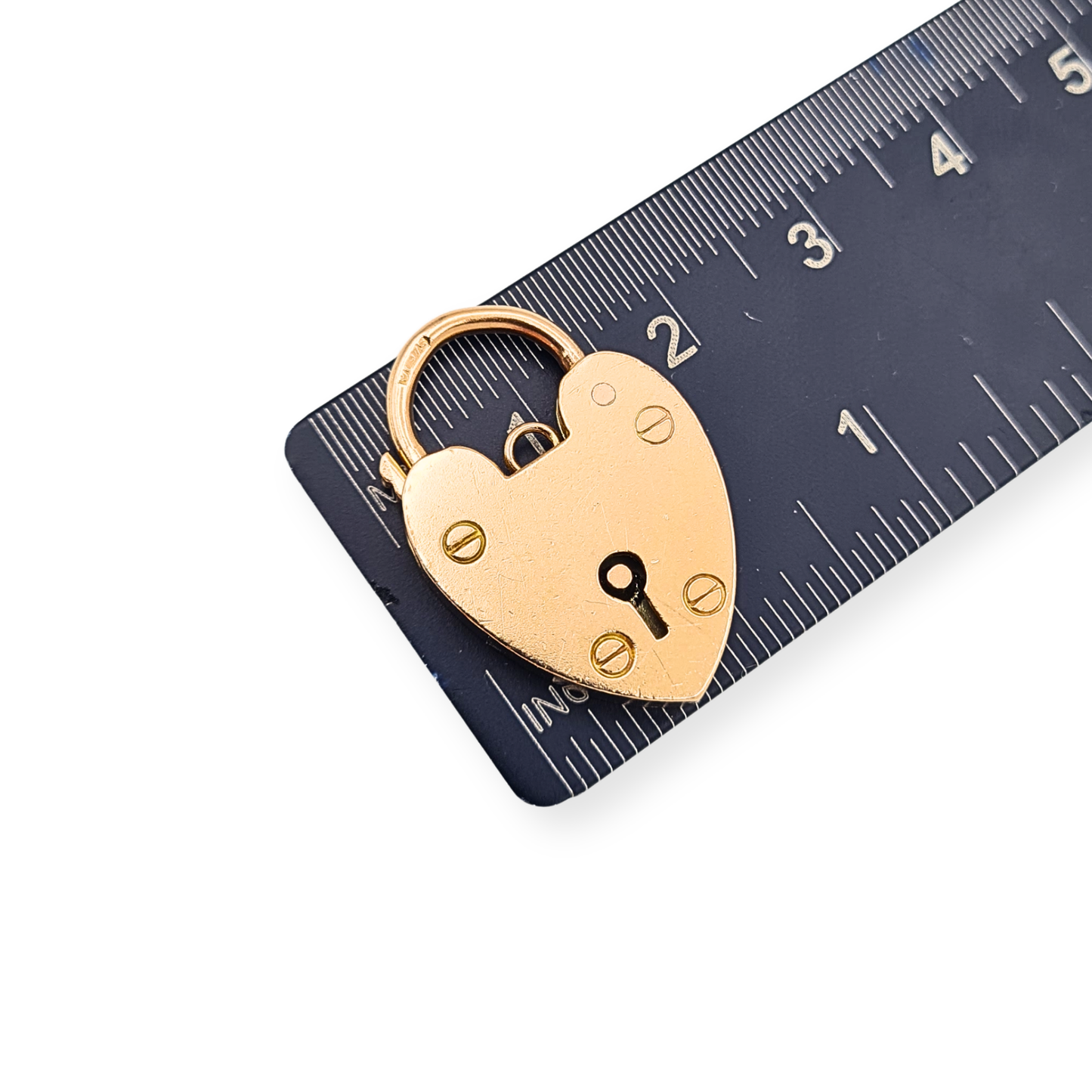 Huge Antique 9ct Rose Gold Heart Padlock Clasp Hallmarked