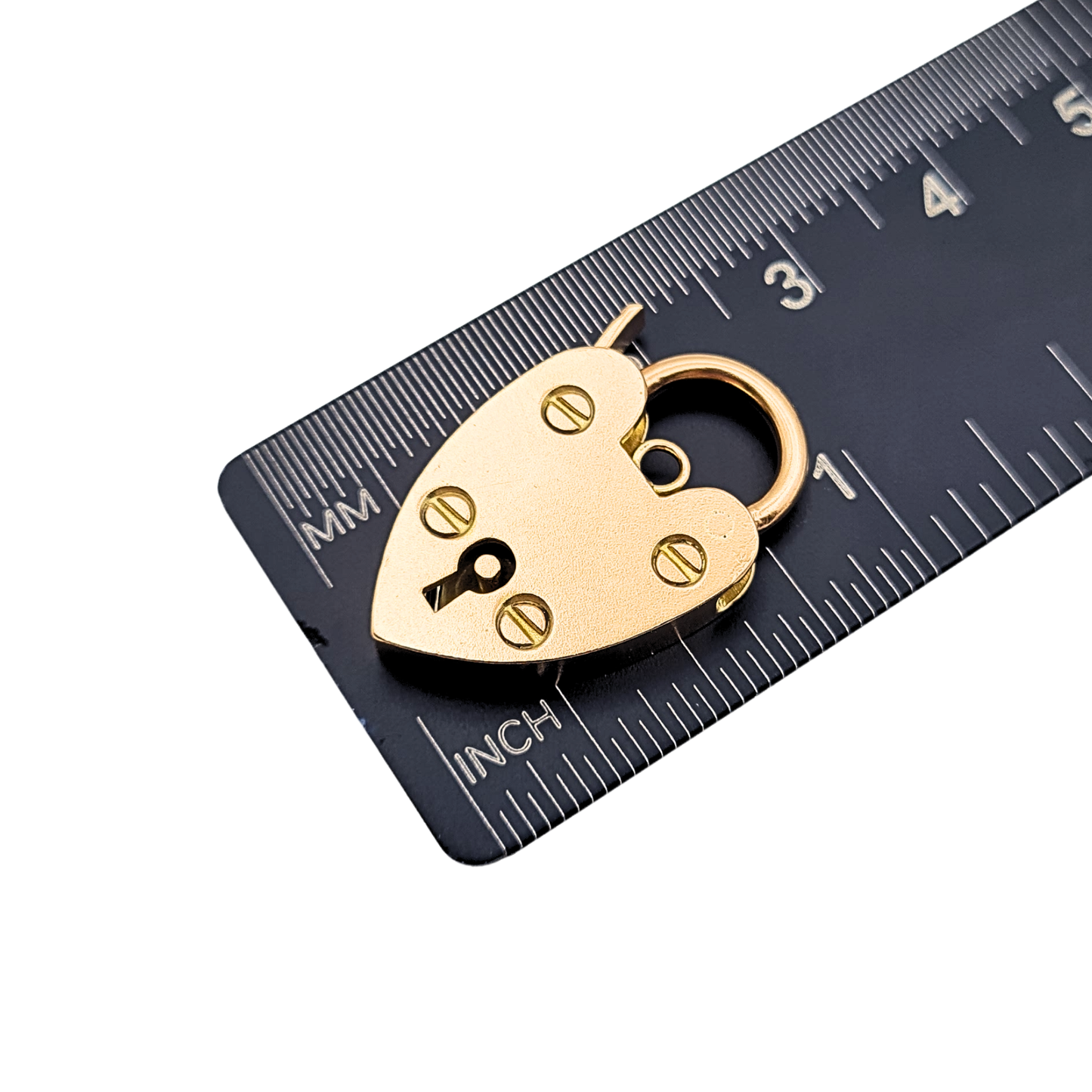 Large 9ct Rose Gold Heart Padlock Clasp Antique 24mm Solid Gold JG&S
