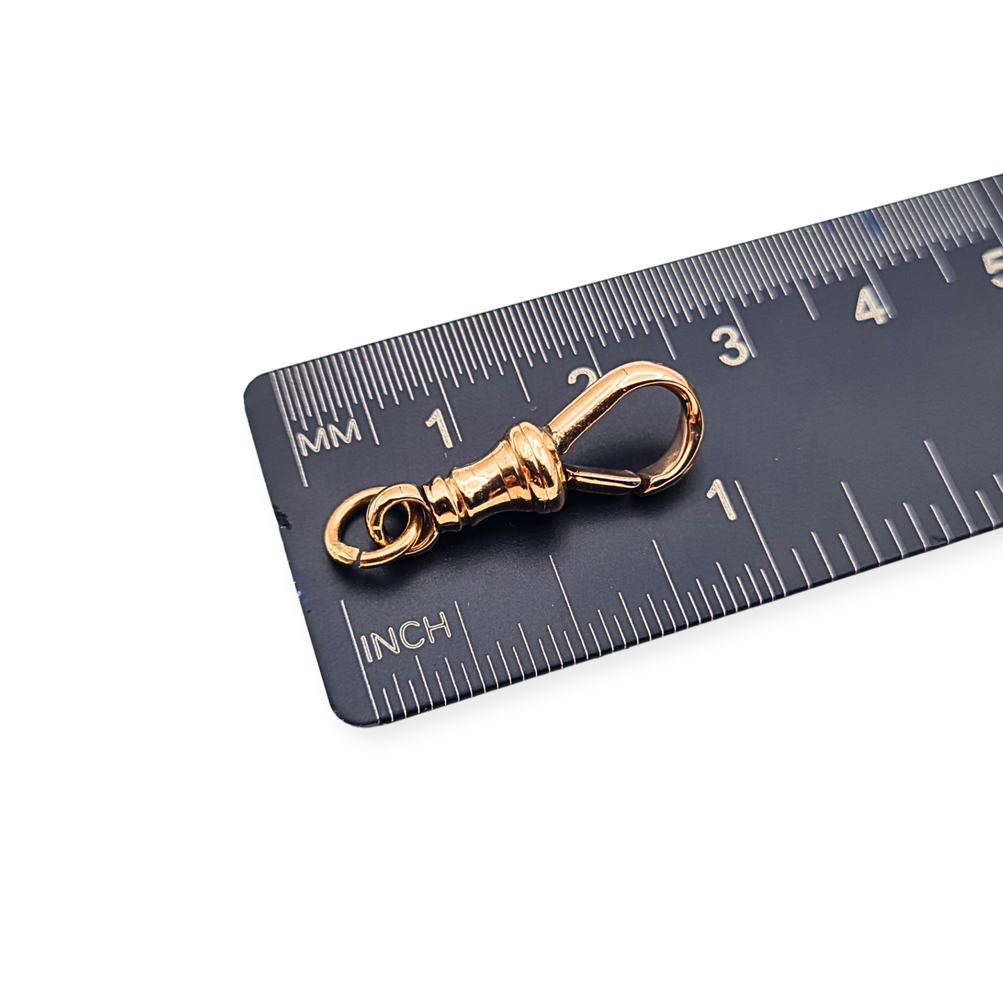 Antique 9ct Rose Gold Albert Chain Dog Clip Watch Chain Clasp 25mm