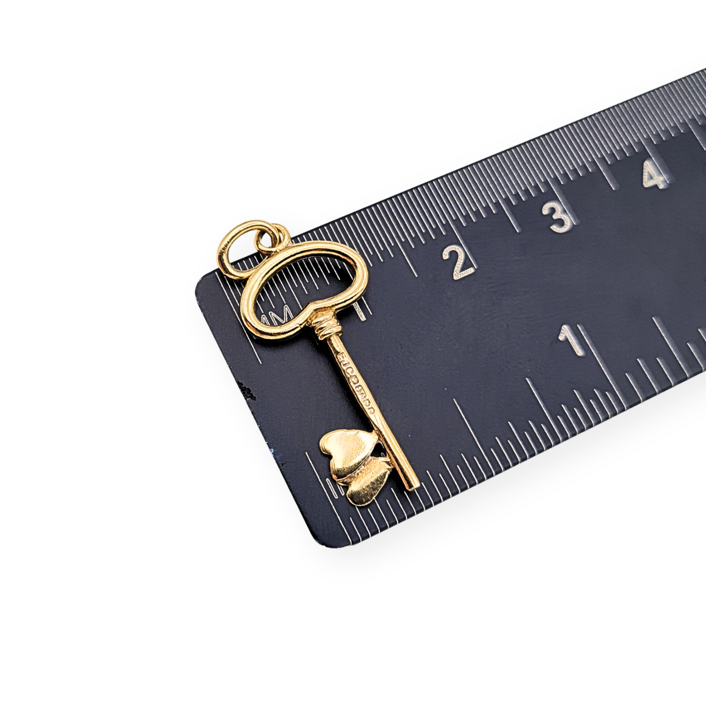 Large 9ct Gold Heart Key Charm 25mm Fully Hallmarked