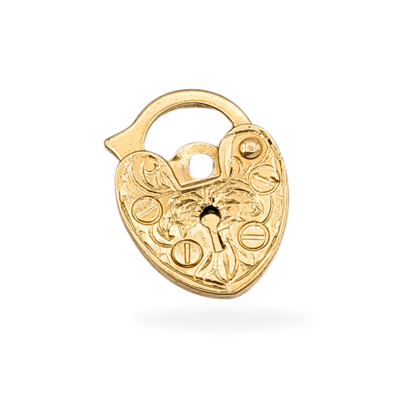 Clearance Item 9ct Gold Heart Padlock, London 1989, Hand Engraved